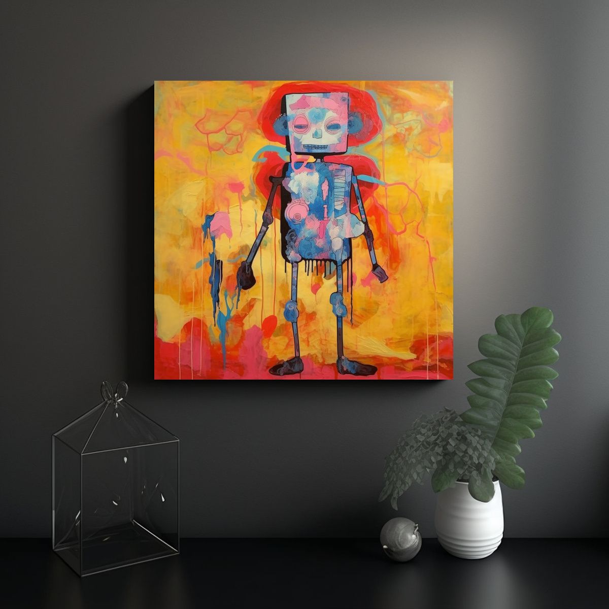 GENERICO - Cuadro Espectacular Con Paleta De Colores Rosa Y 60x60 Cm