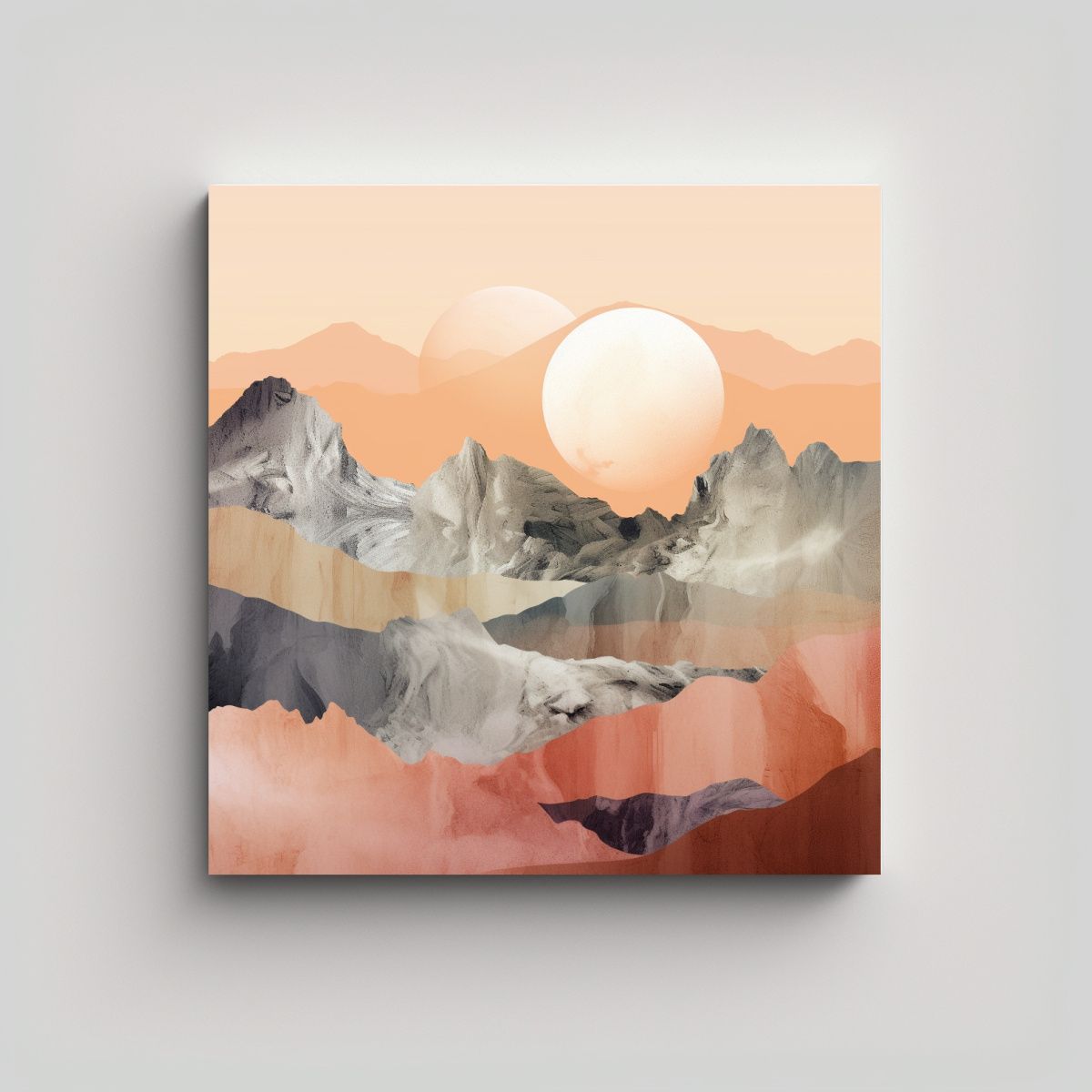 GENERICO - Paisaje Montañoso En Estilo Suave Y Luminoso 60x60 Cm