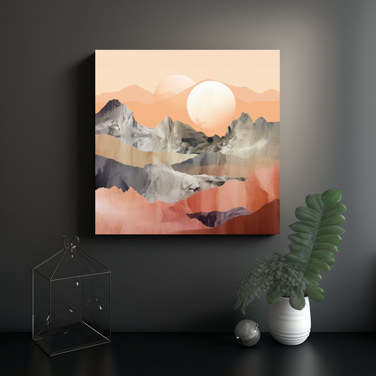 GENERICO - Paisaje Montañoso En Estilo Suave Y Luminoso 60x60 Cm