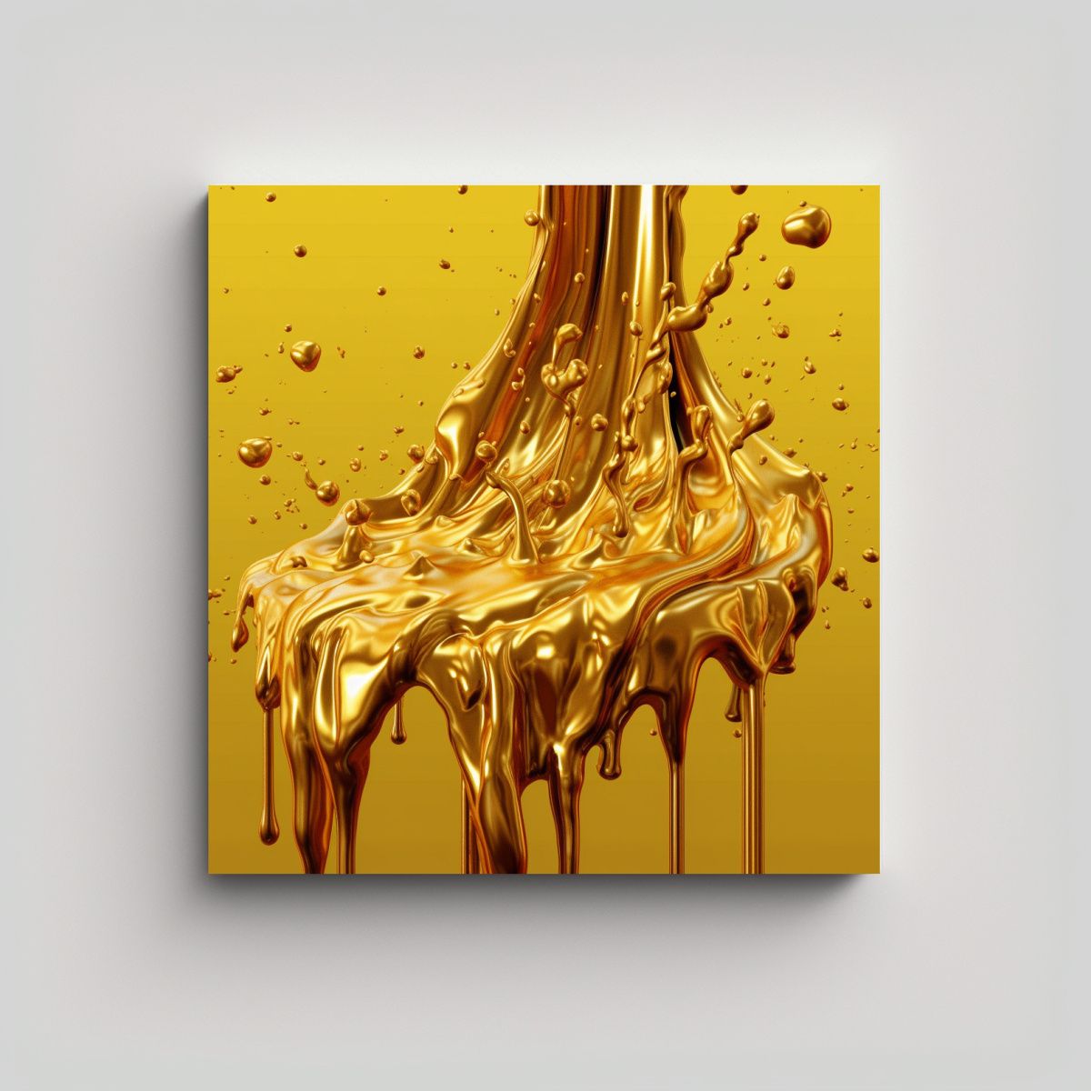 GENERICO - Pintura Decorativa Para Comedor Con Efecto Dorado 60x60 Cm