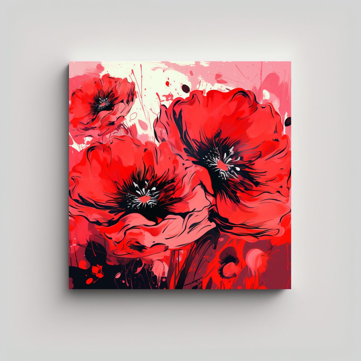 GENERICO - Cuadro Espectacular Calma Rojo Colores Neonoir 60x60 Cm