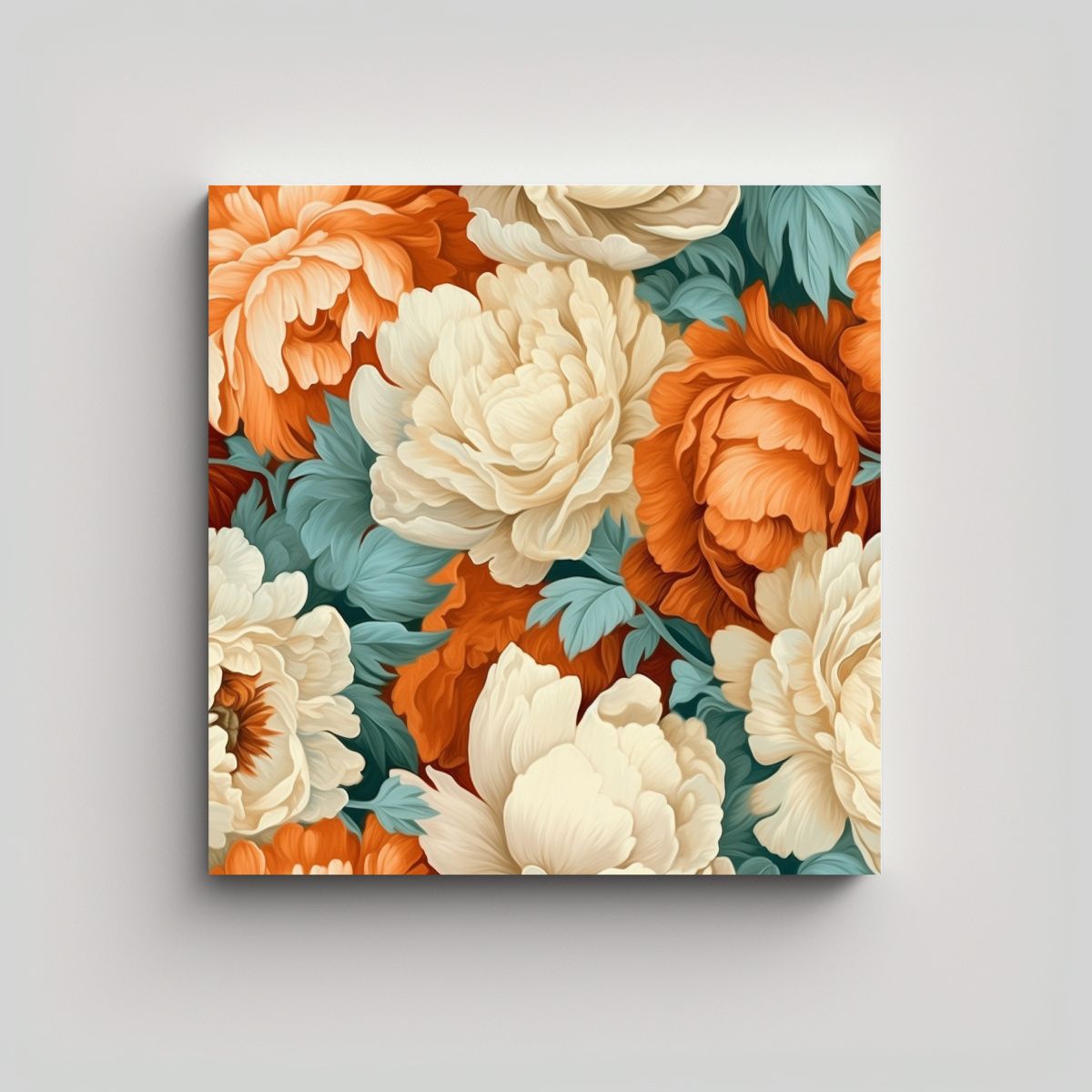 GENERICO - Fantástica Tela En Bastidor 3D Peonías 60x60 Cm