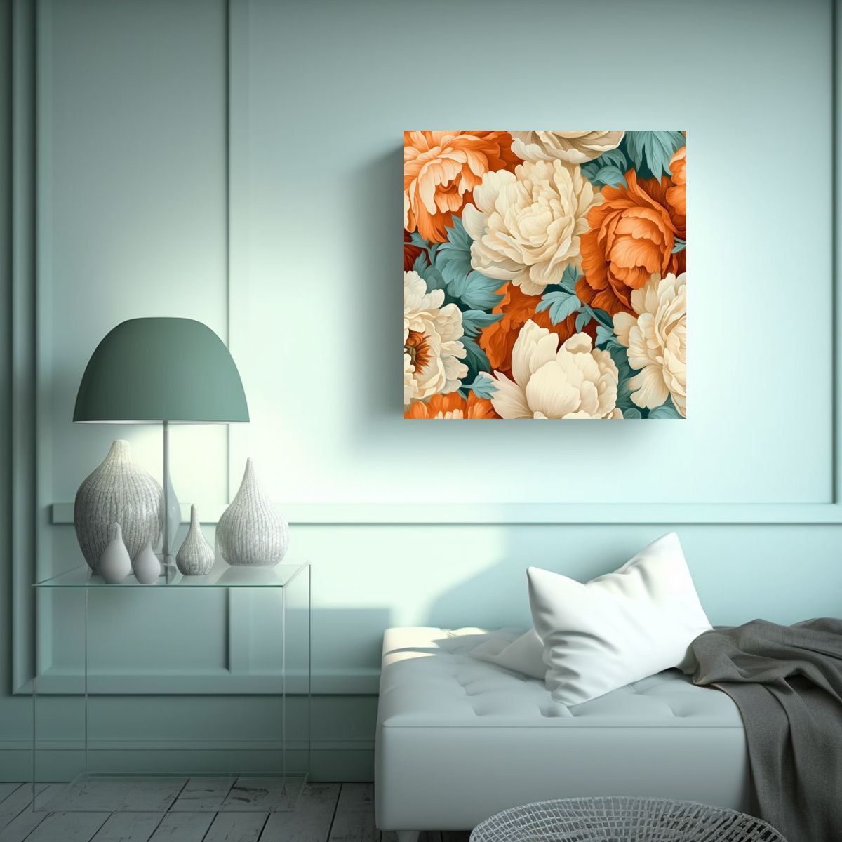 GENERICO - Fantástica Tela En Bastidor 3D Peonías 60x60 Cm