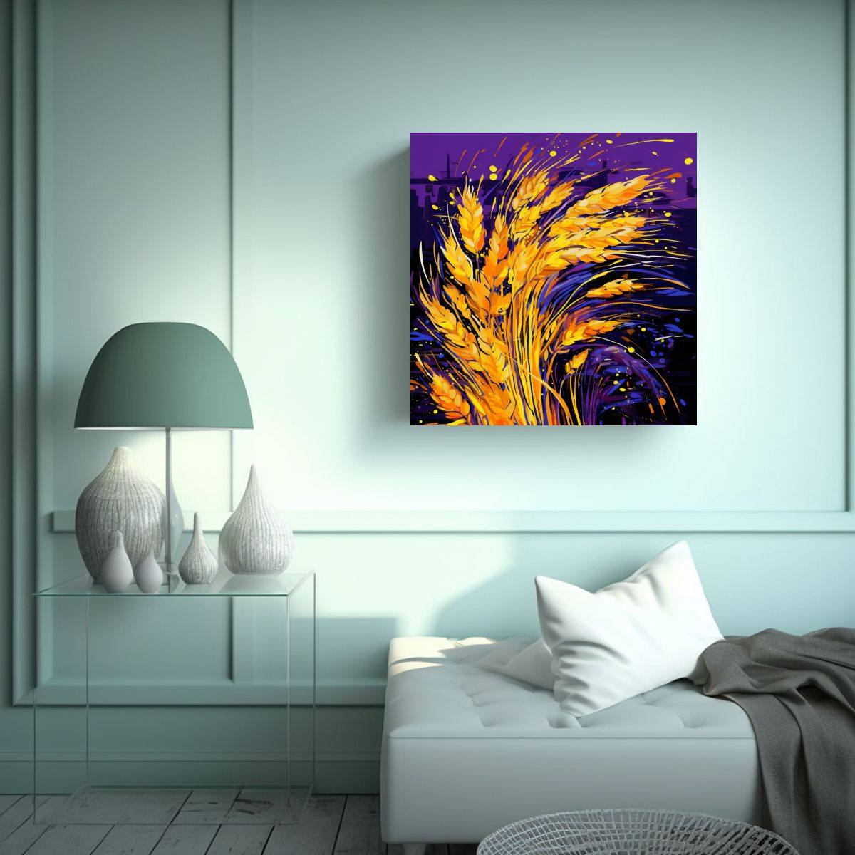 GENERICO - Cuadro De Baño Con Movimiento De Granos De Arroz 60x60 Cm