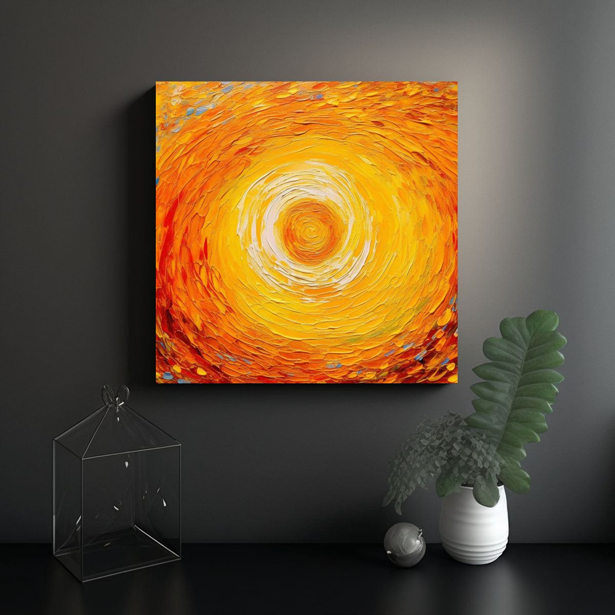 GENERICO - Cuadro Tela Movimiento Arte Callejero Círculo 60x60 Cm