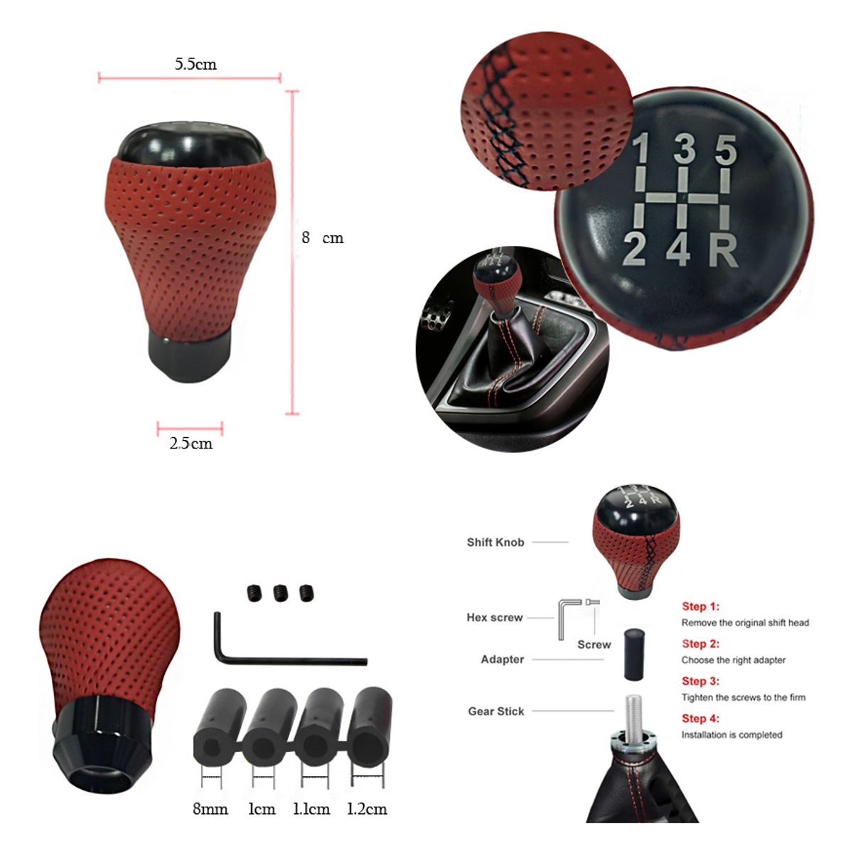 GENERICO - Pomo Manilla De 5 Cambios Auto Universal