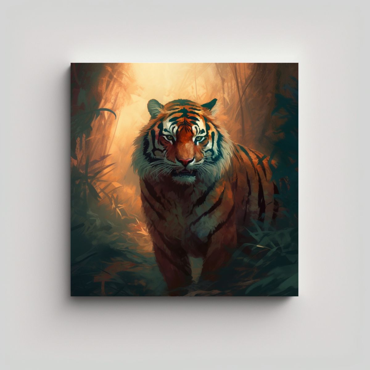 GENERICO - Cuadro Abstracto Vida Tigre Arte Decorativo 60x60 Cm