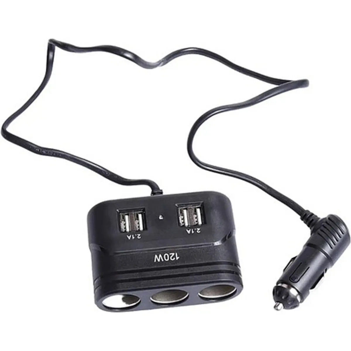 GENERICO - Cargador Triple Adaptador Encendedor Con Puertos Usb  Auto