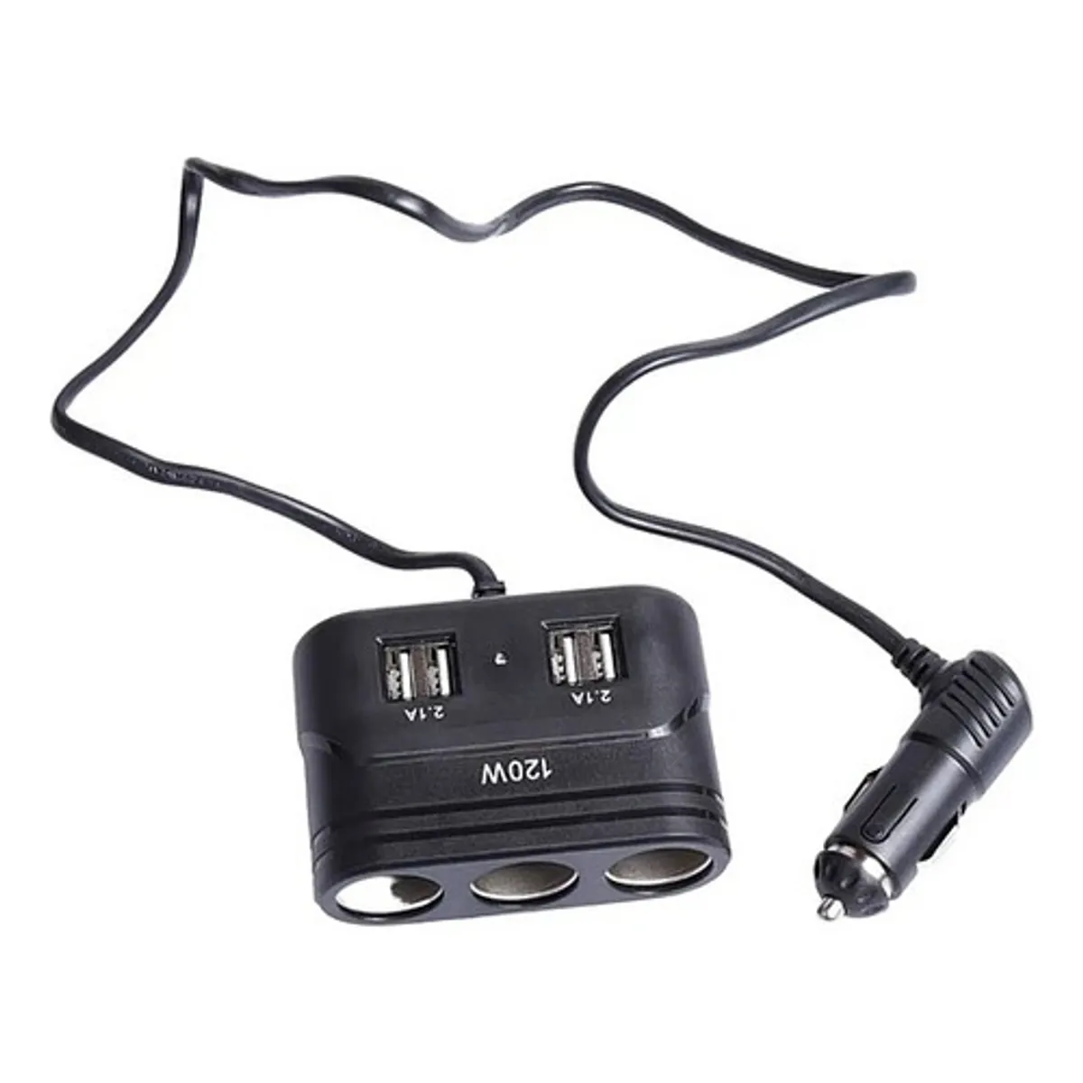 GENERICO - Cargador Triple Adaptador Encendedor Con Puertos Usb  Auto