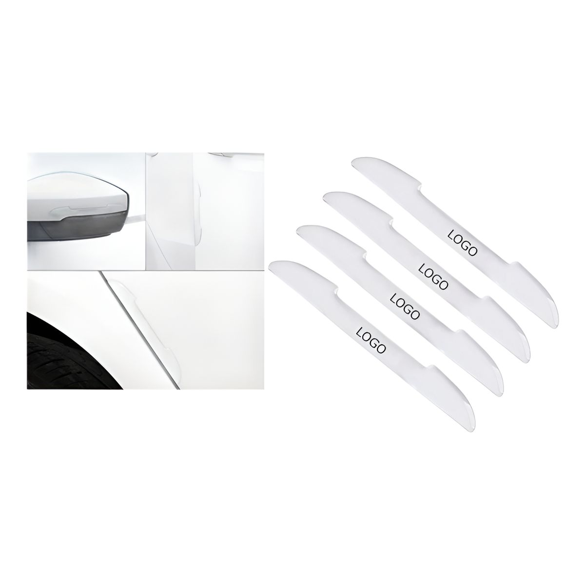 GENERICO - X4 Topes De Puerta Transparente Marcas Adhesivo Auto