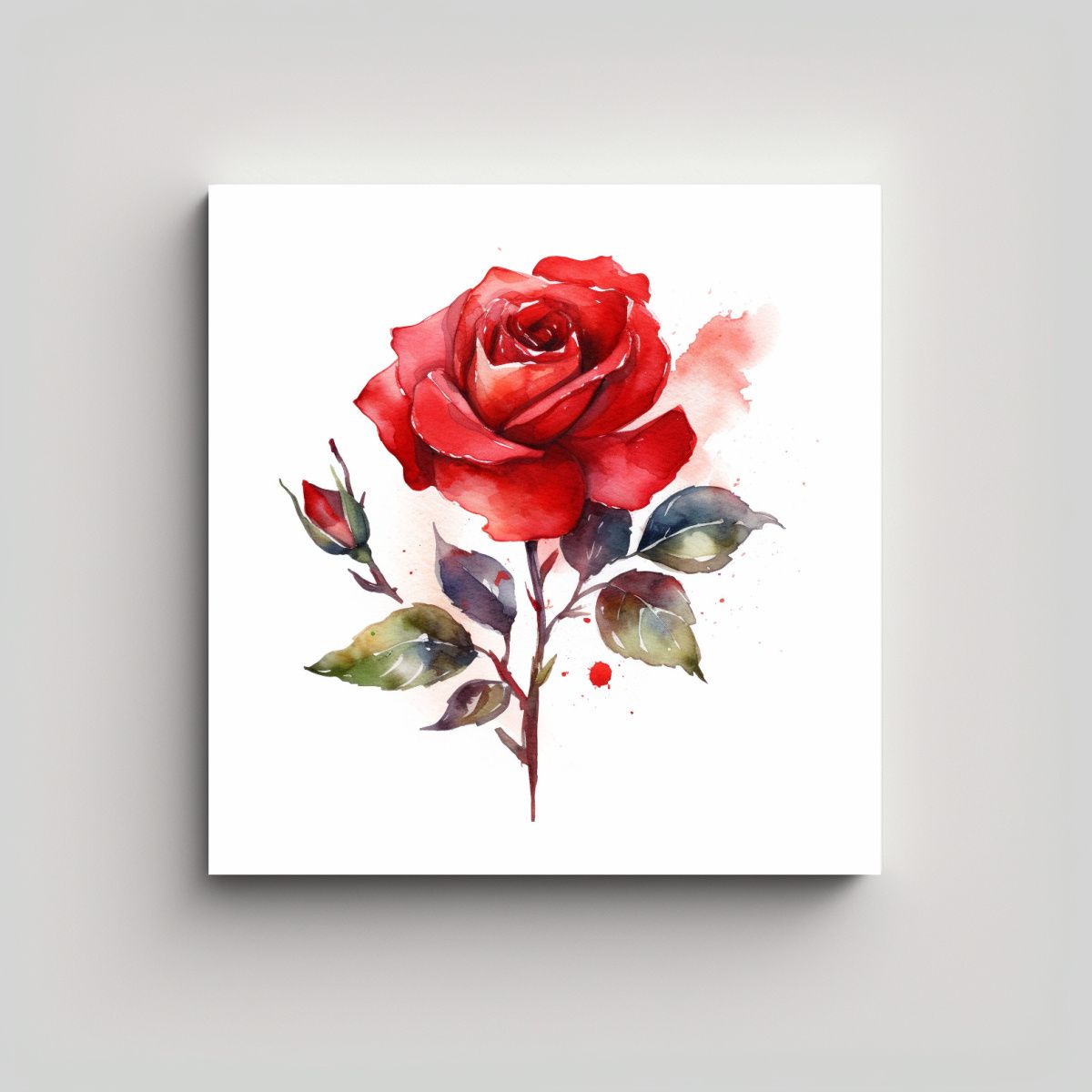 GENERICO - Bastidor Con Patrón Intenso De Rosa Roja En 60x60 Cm.