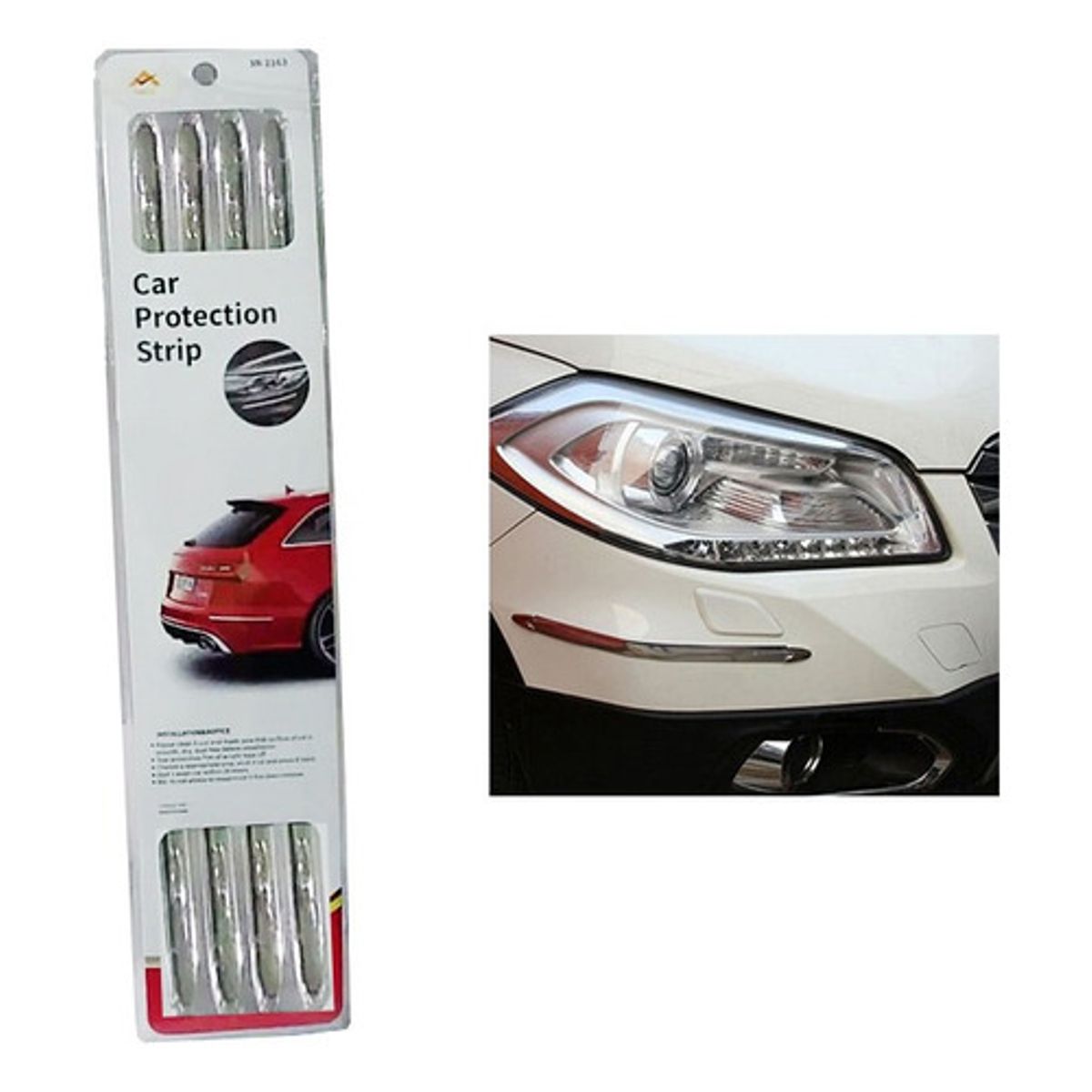GENERICO - Protector Paragolpes Adhesivo Cromado 4 Pzs