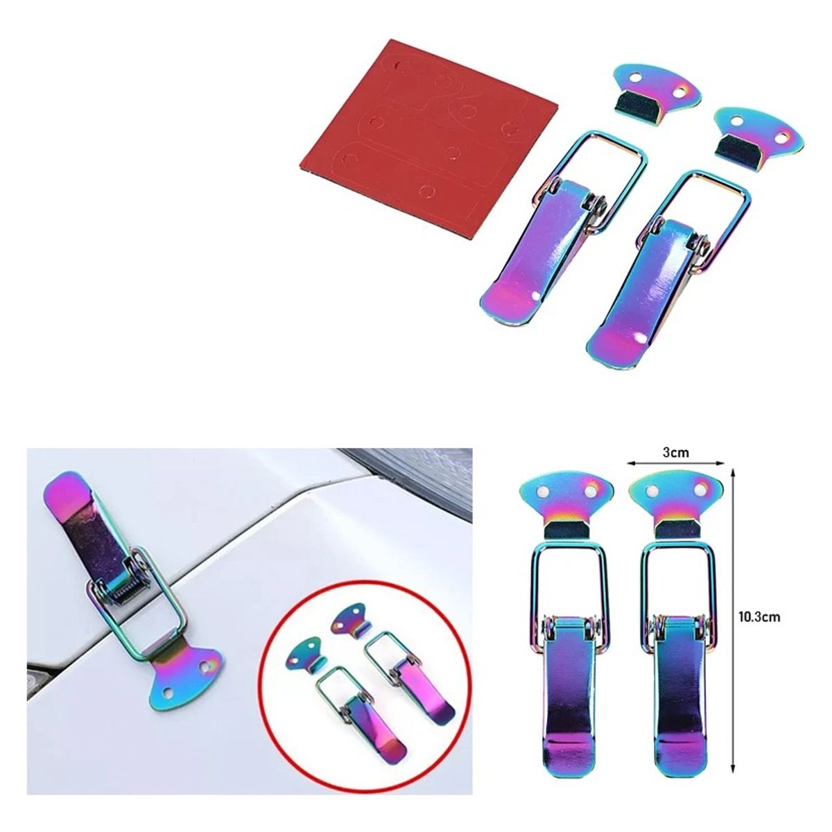 GENERICO - Clip Sujetador Grande De Parachoques Auto Tornasol