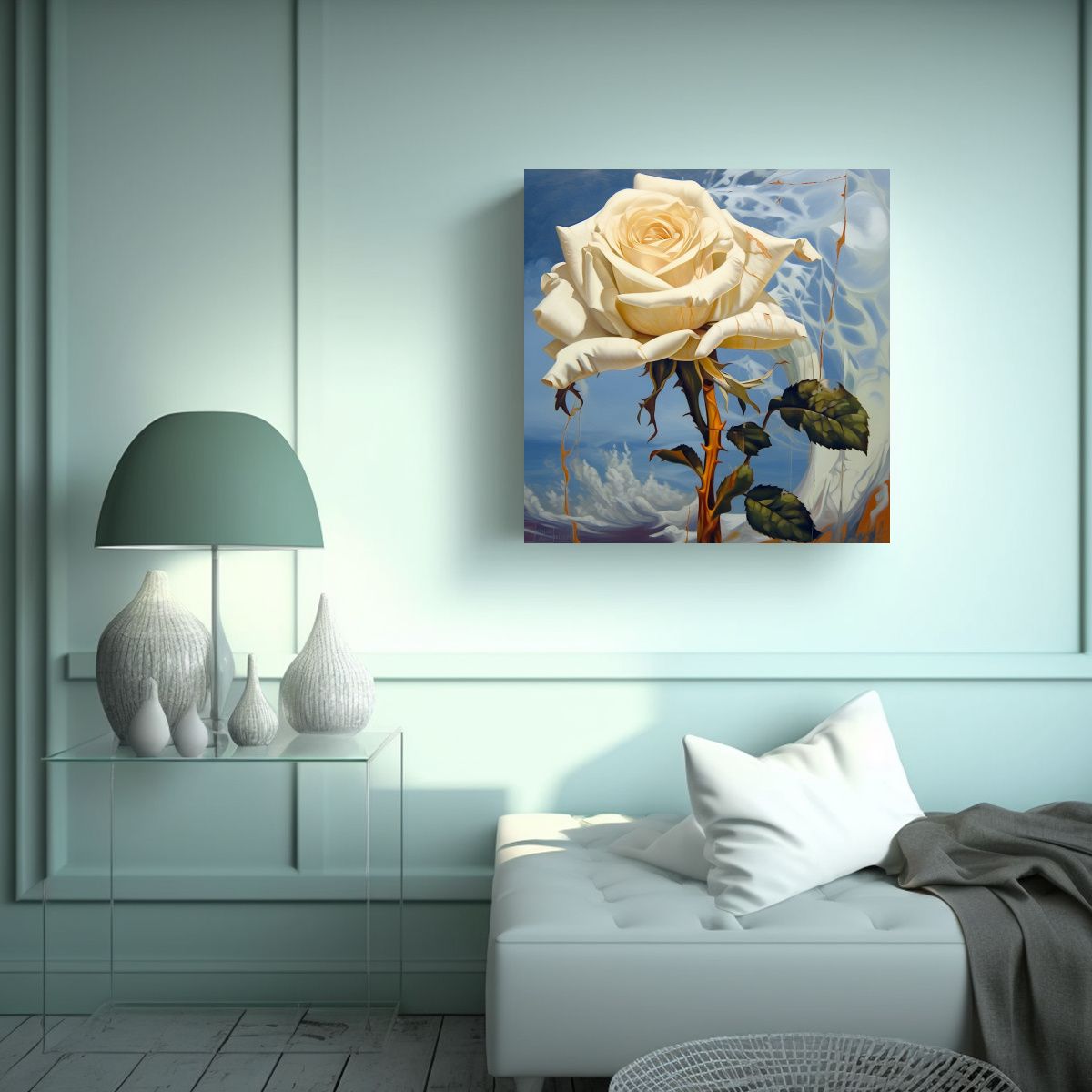 GENERICO - Expresividad En Movimiento Rosa Blanca 60x60 Cm