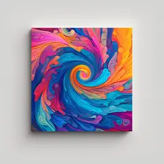 GENERICO - Pinturas Decorativas Abstractas Con Colores 60x60 Cm.