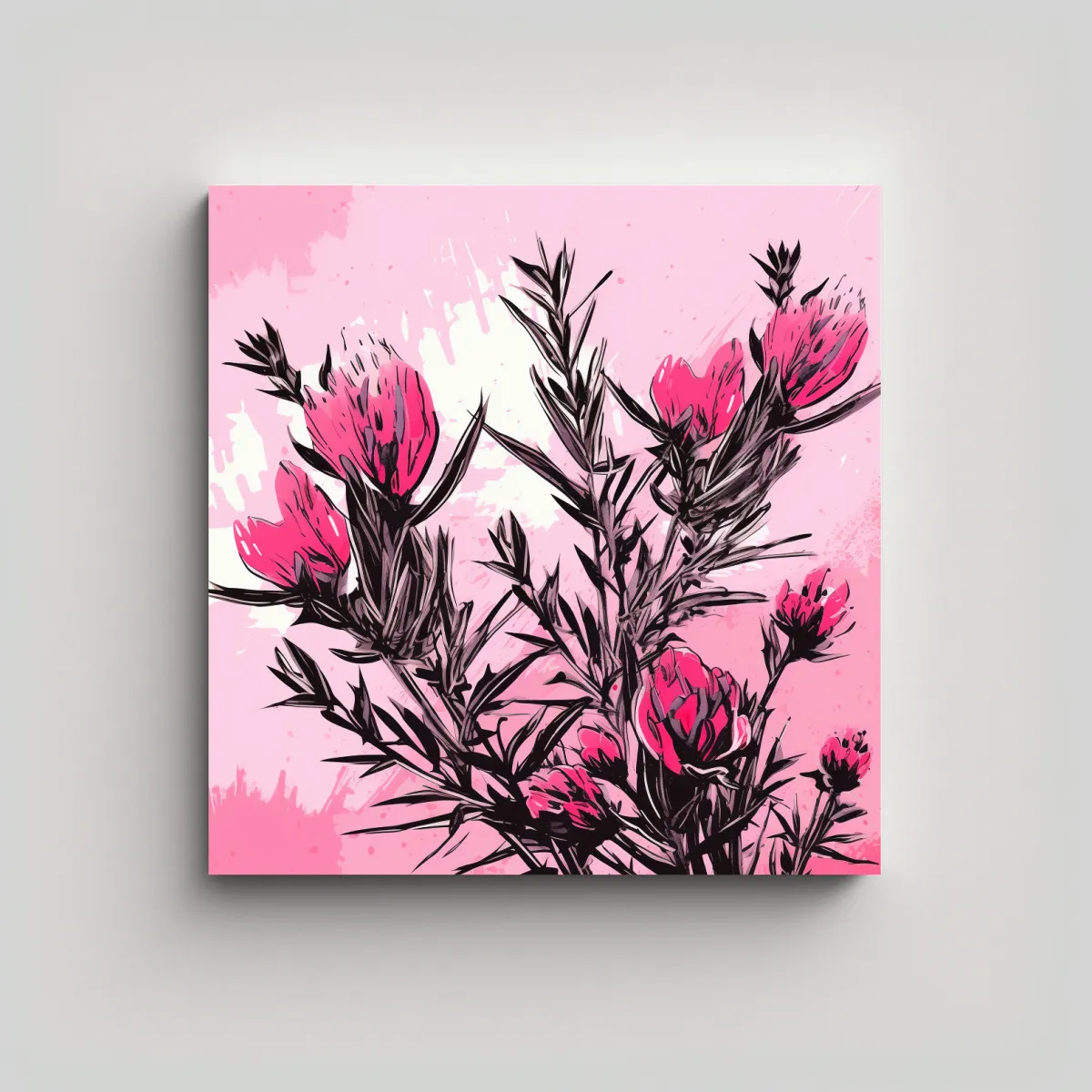 GENERICO - Cuadro Patrón Intenso De Cultivo De Hierbas De 60x60 Cm