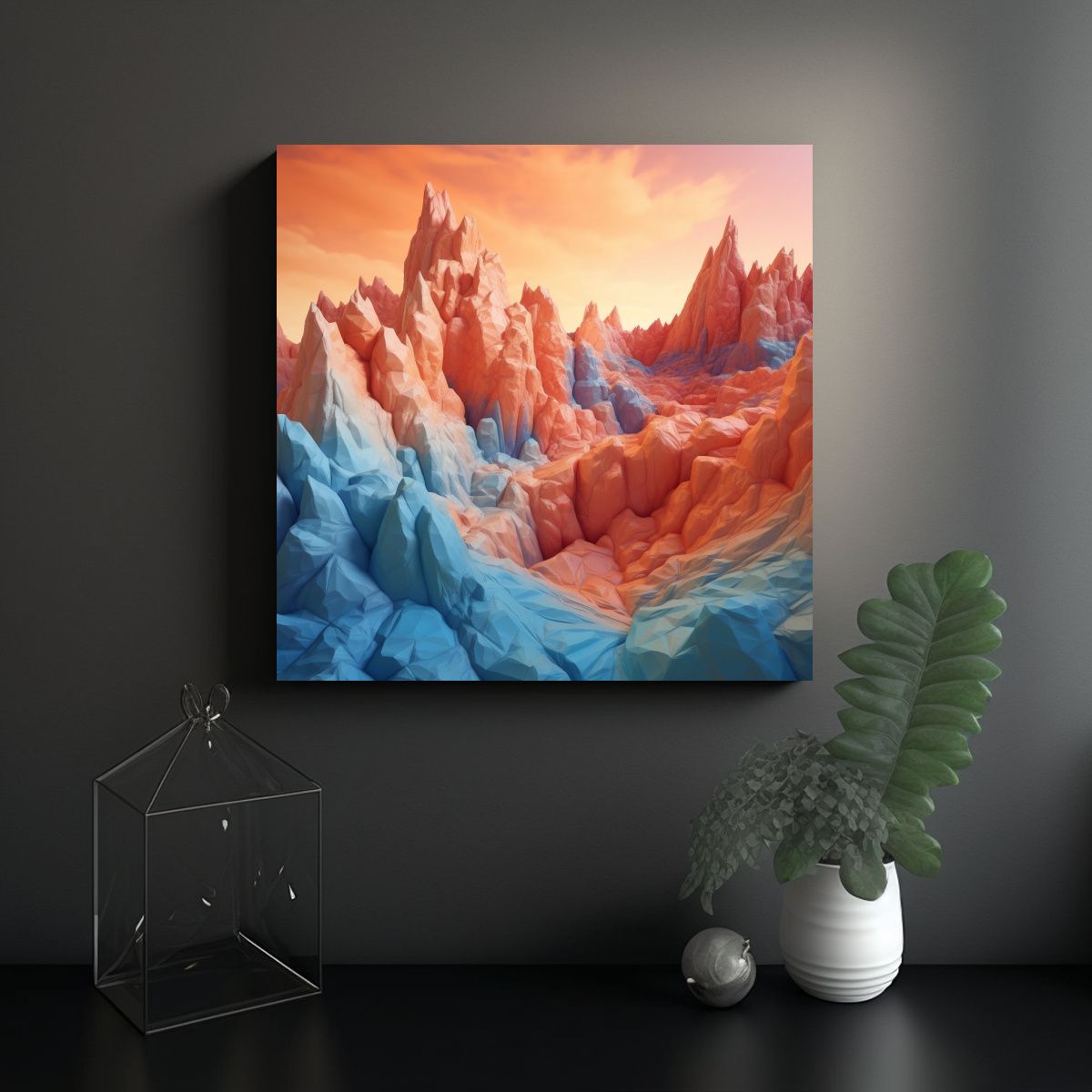 GENERICO - Pinturas Decorativas Minimalistas De Montañas 60x60 Cm