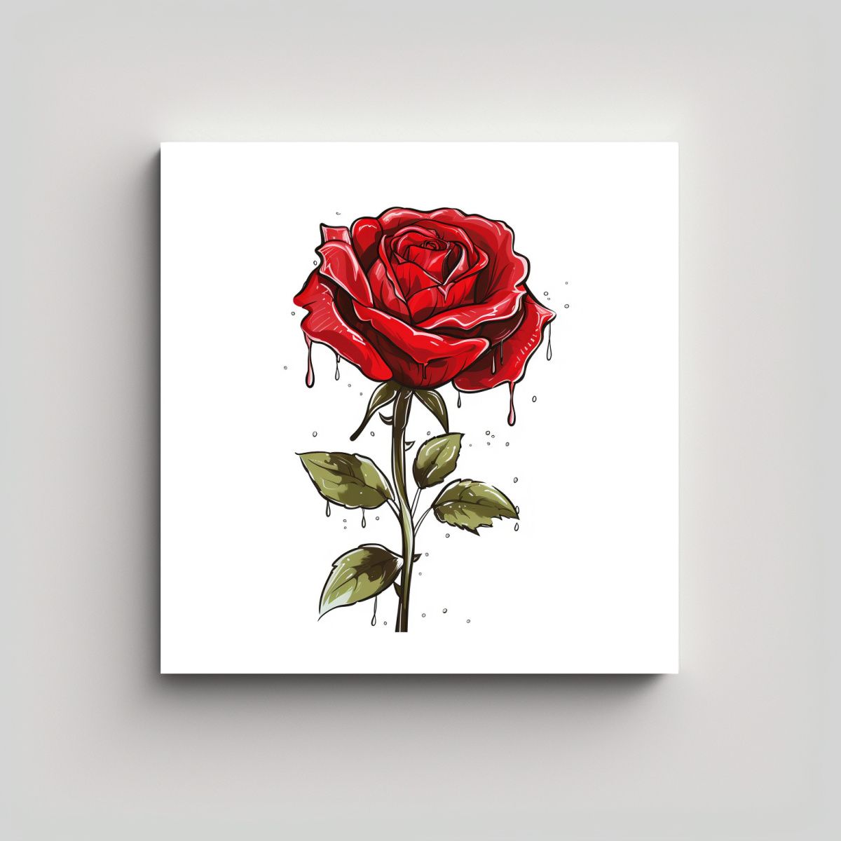 GENERICO - Pintura PopUp Roja Rosa Intensa Fondo Blanco 60x60 Cm