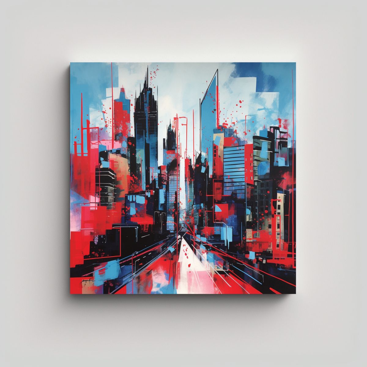 GENERICO - Cuadros Decorativos Modernos Alegría Ciudad En 60x60 Cm