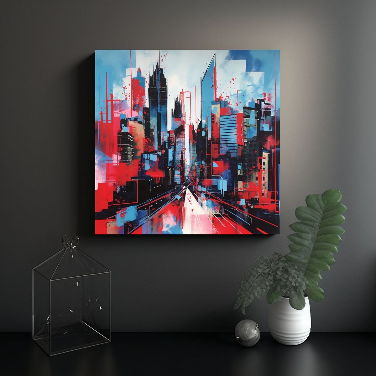 GENERICO - Cuadros Decorativos Modernos Alegría Ciudad En 60x60 Cm