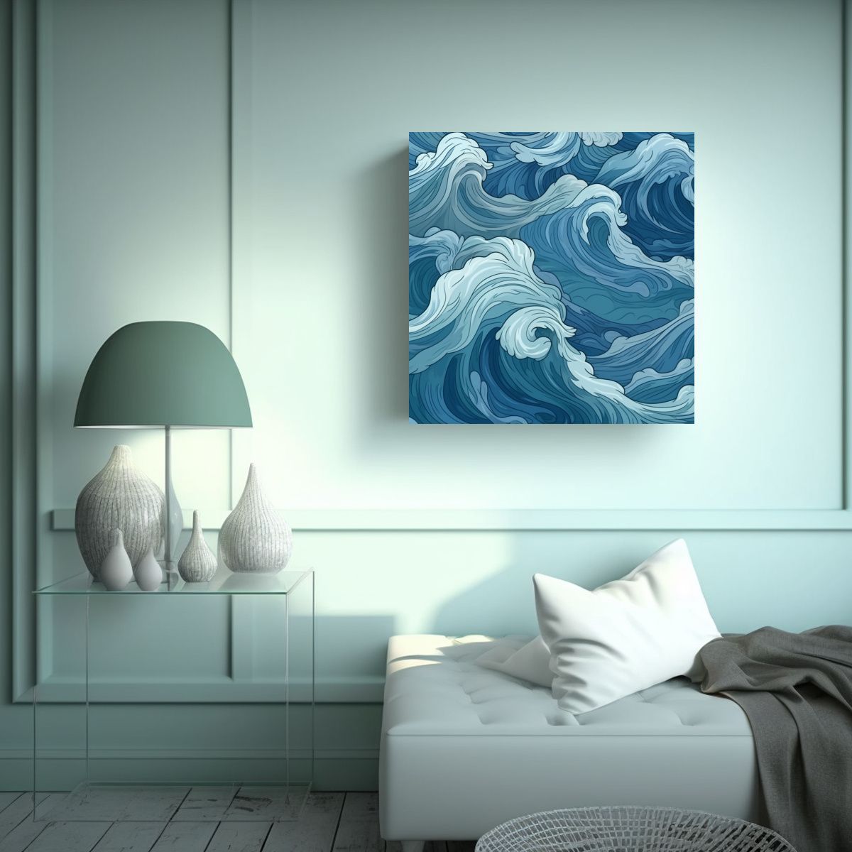 GENERICO - Pinturas Decorativas De Fondo De Olas Oceánicas 60x60 Cm
