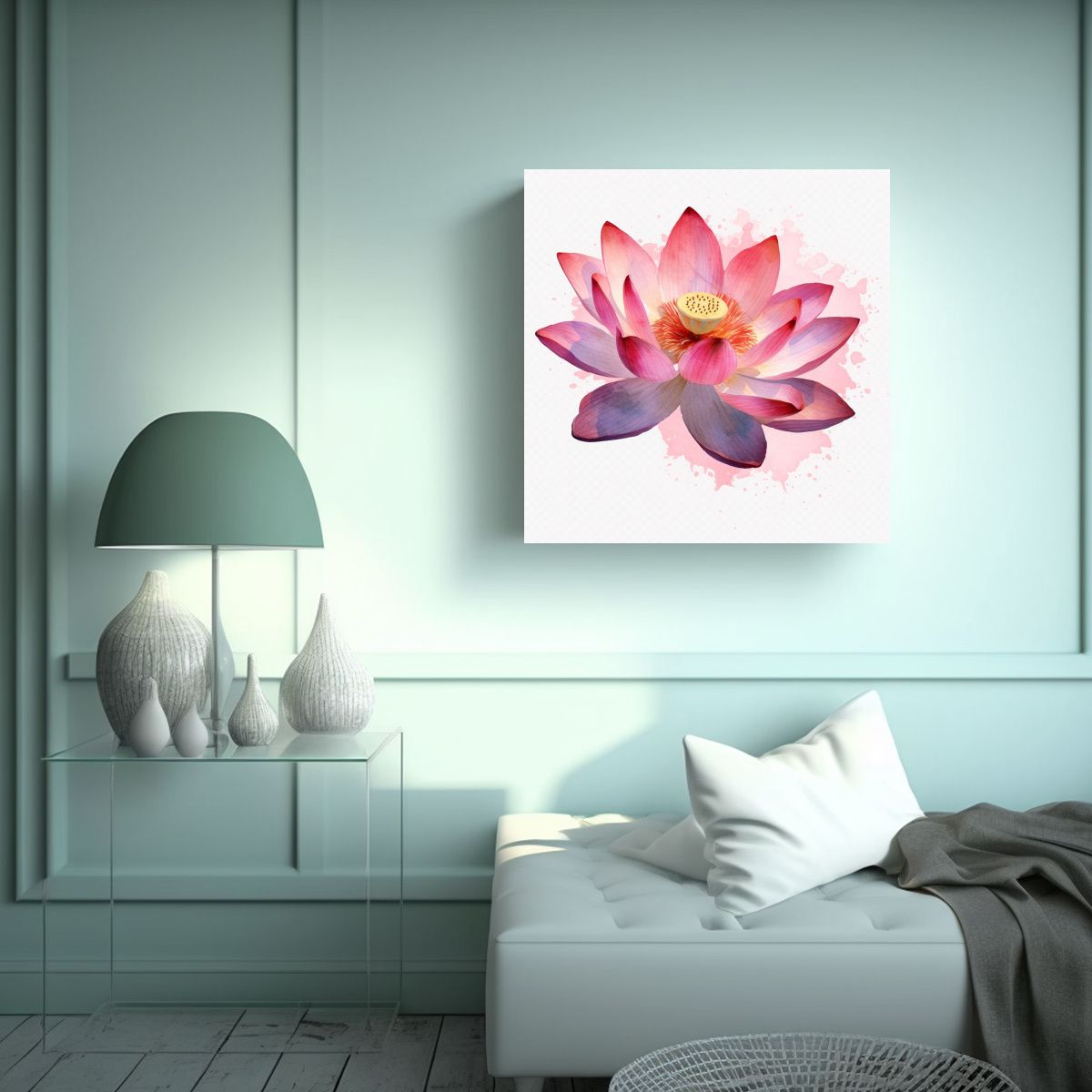 GENERICO - Lienzo Armonía Cromática Con Pincelada Japonesa 60x60 Cm