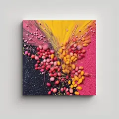 GENERICO - Tela En Bastidor Rosa Brillante Para Decoración 60x60 Cm.