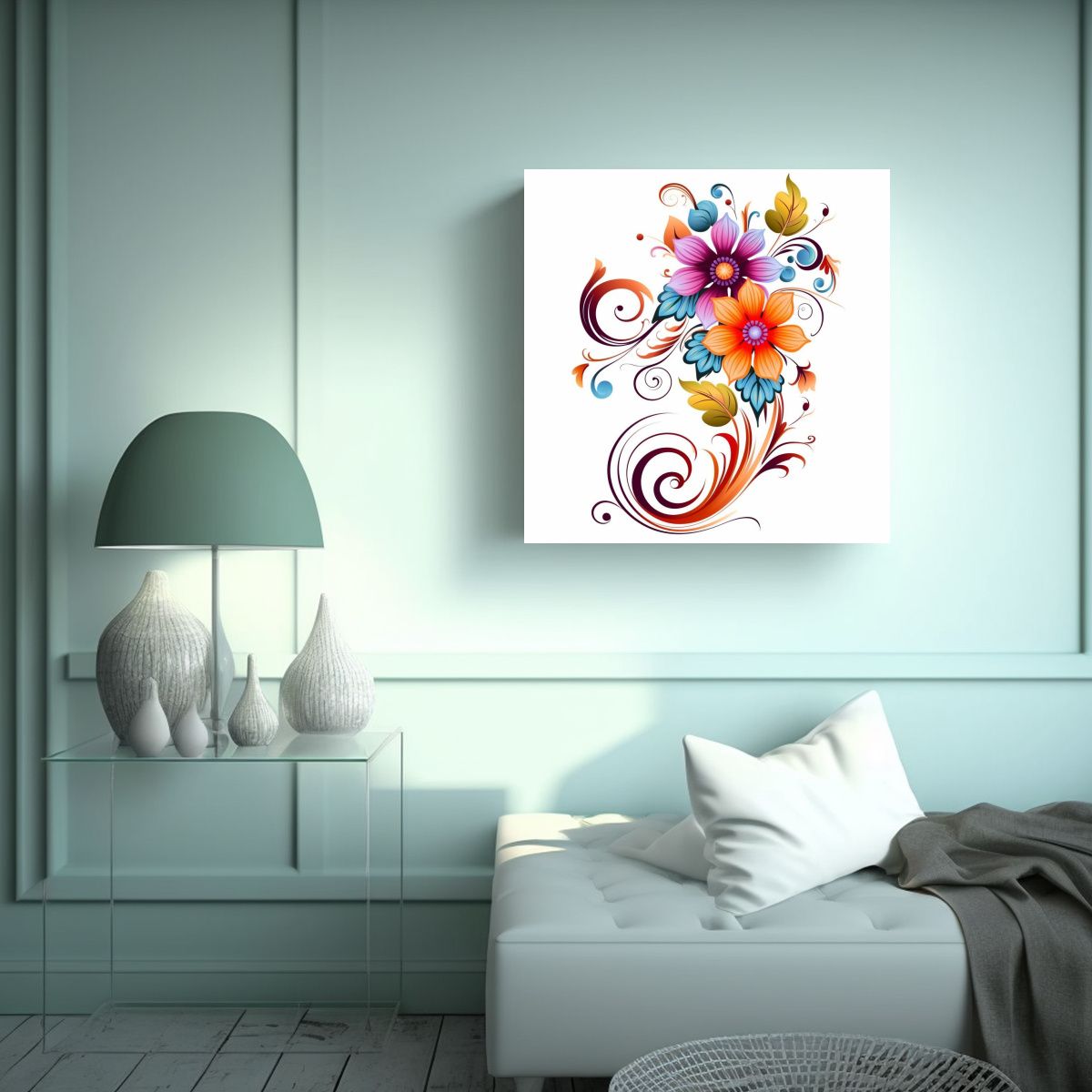 GENERICO - Diseño De Tatuaje Floral En Canva Vitalidad Y 60x60 Cm