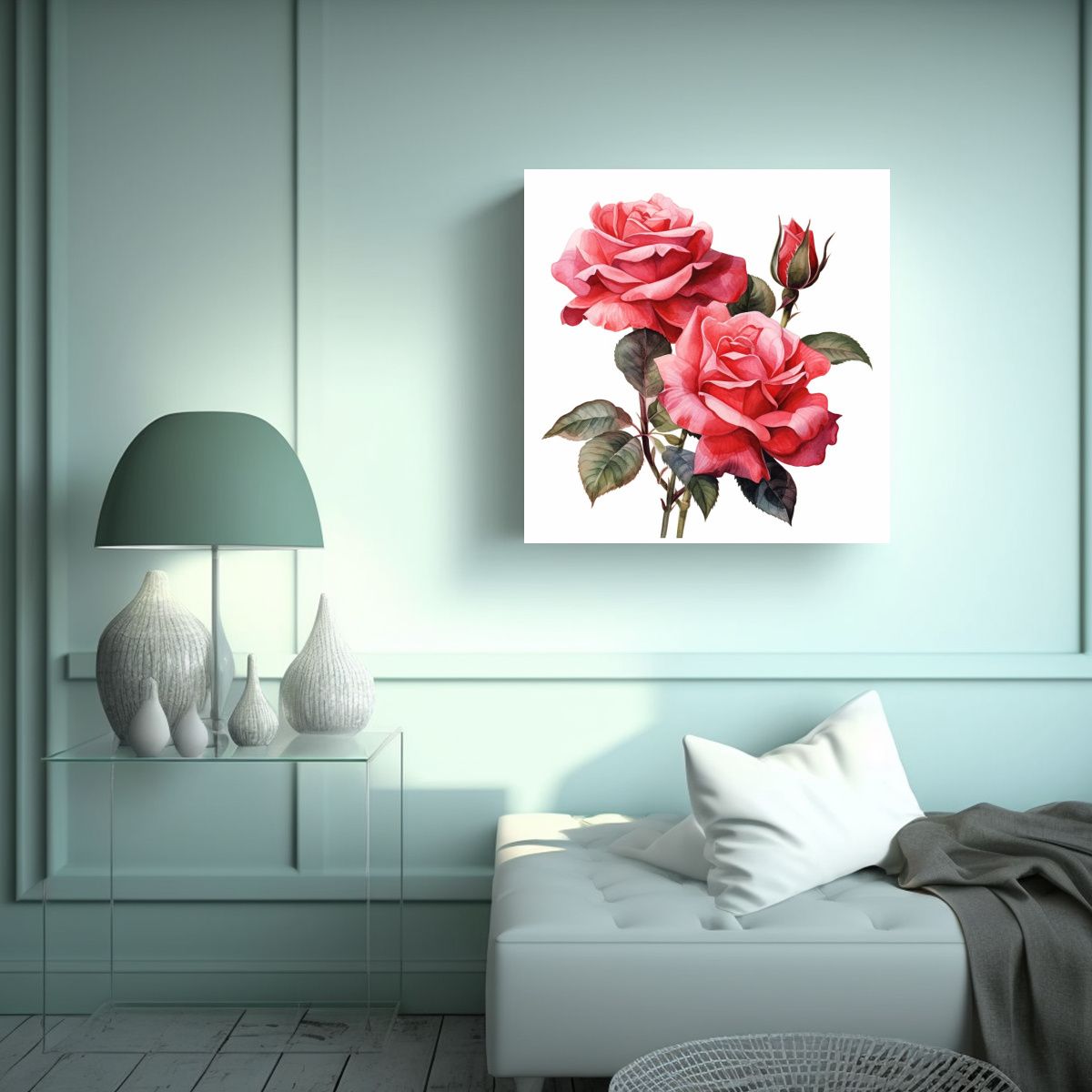 GENERICO - Cuadro Decorativo Espacial Con Detallado Bouquet 60x60 Cm