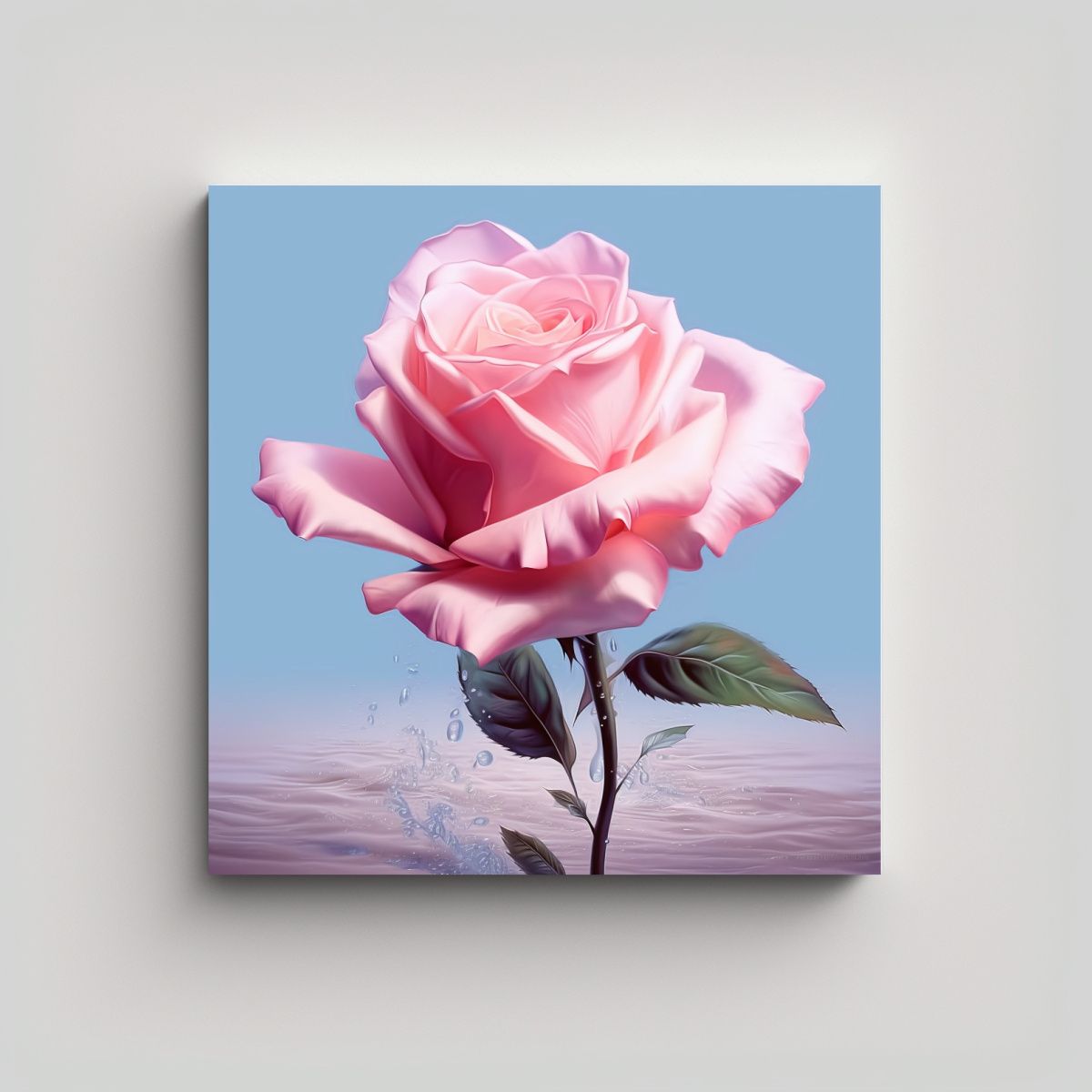 GENERICO - Arte De Pared Reflejo De Rosa Grande Y Hermosa 60x60 Cm