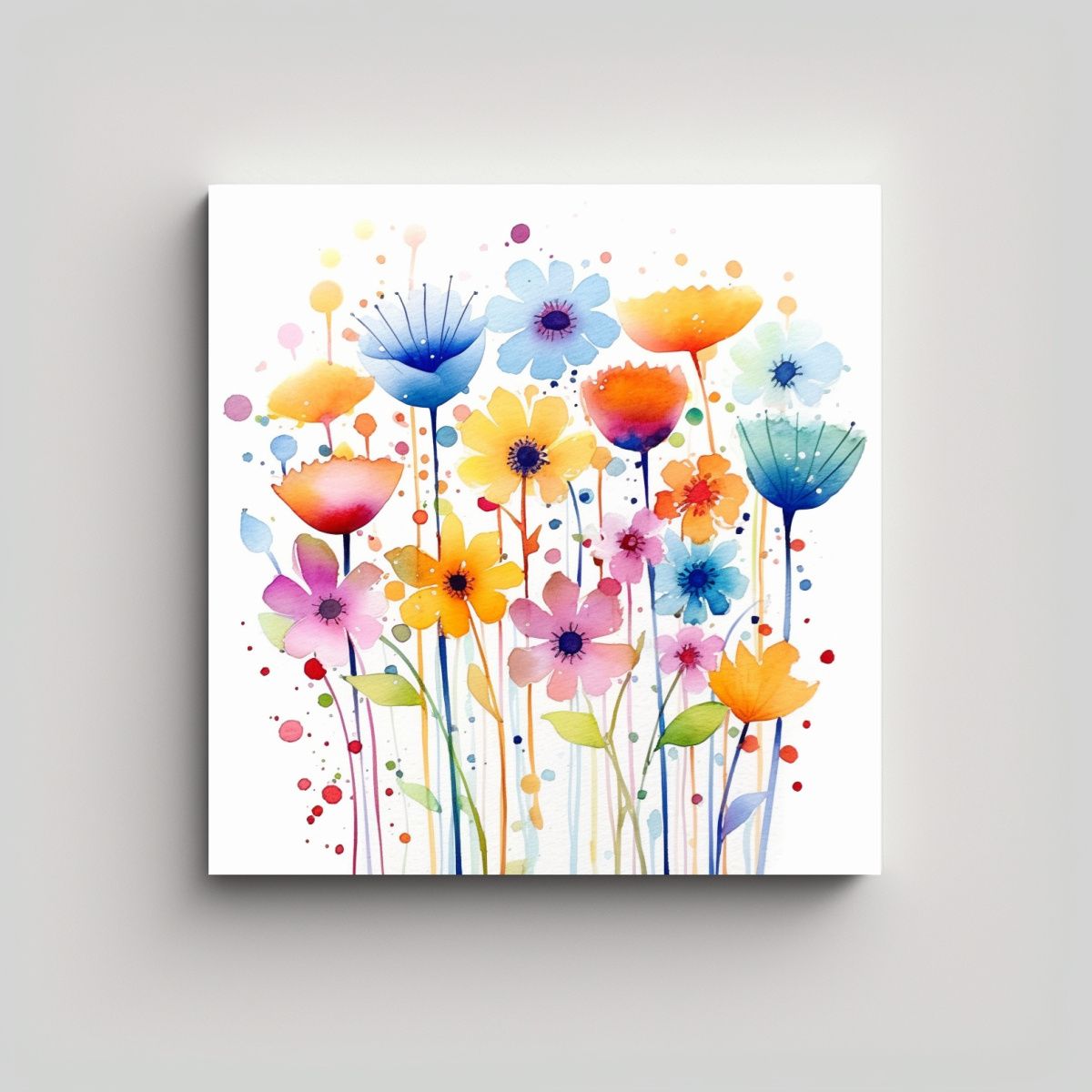 GENERICO - Bastidor Tela Con Patron Natural Y Flores 60x60 Cm