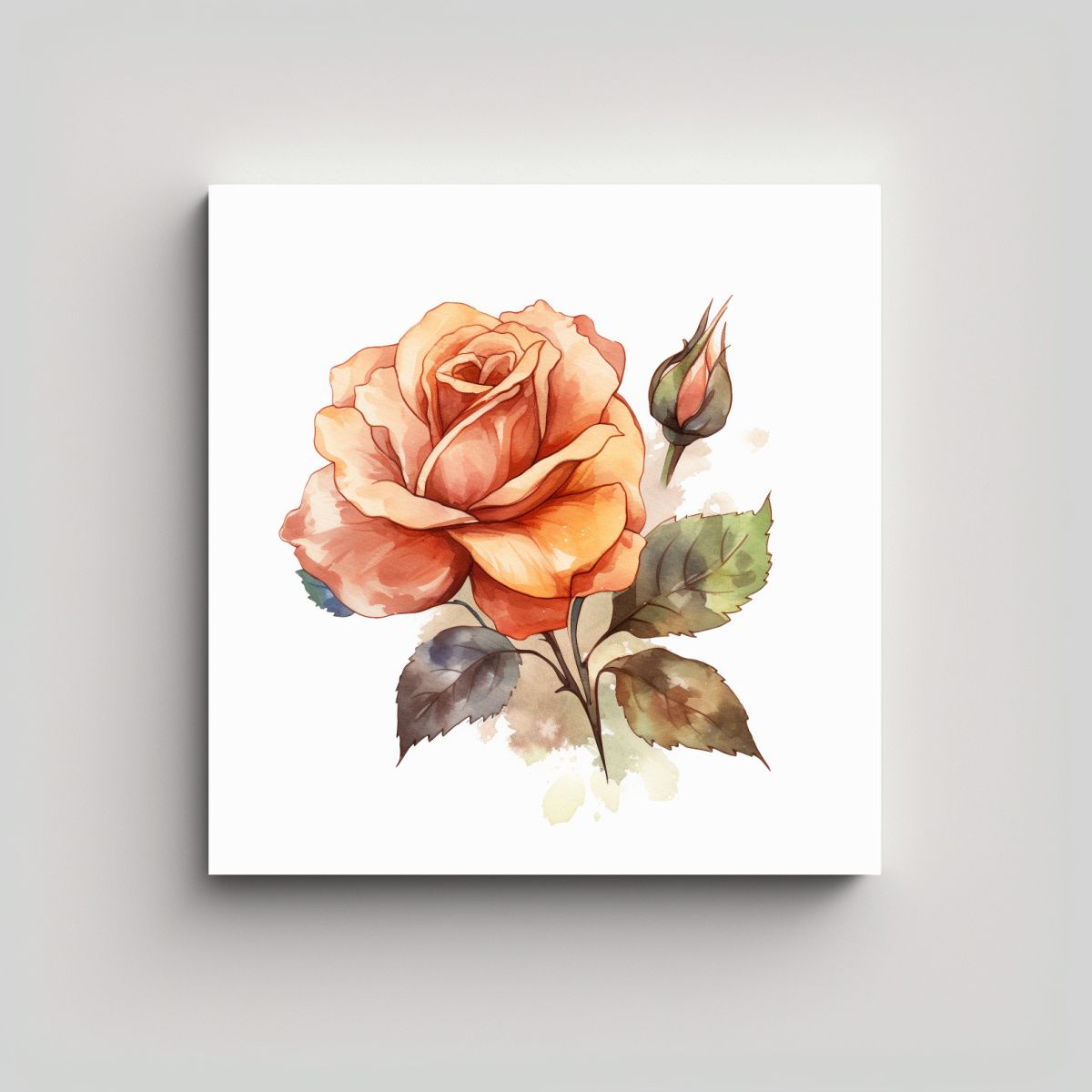 GENERICO - Ilustración Vectorizada De Rosa Luminosa 60x60 Cm