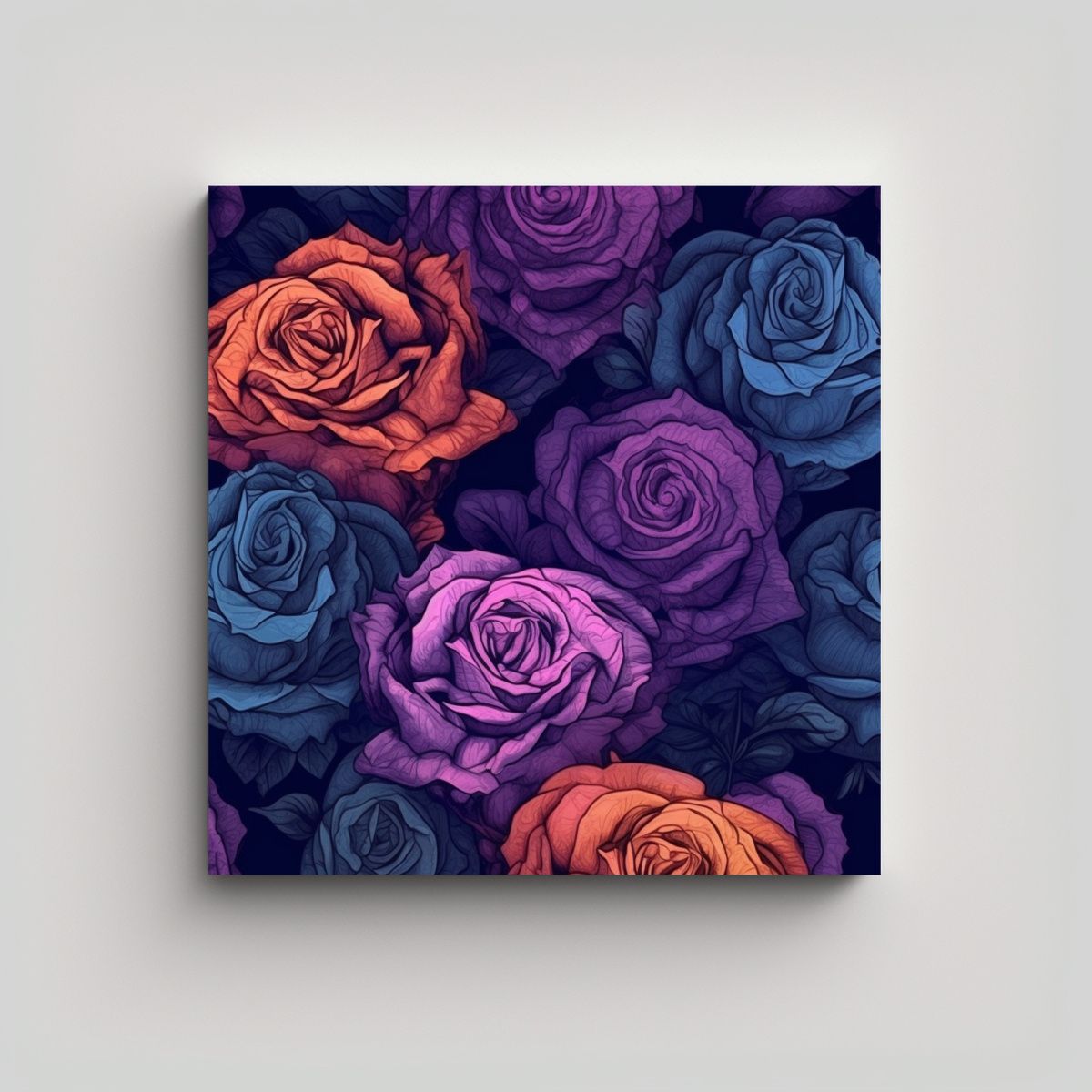 GENERICO - Arte De Moda Pared Lujo De Rosas Patrón 4K 60x60 Cm