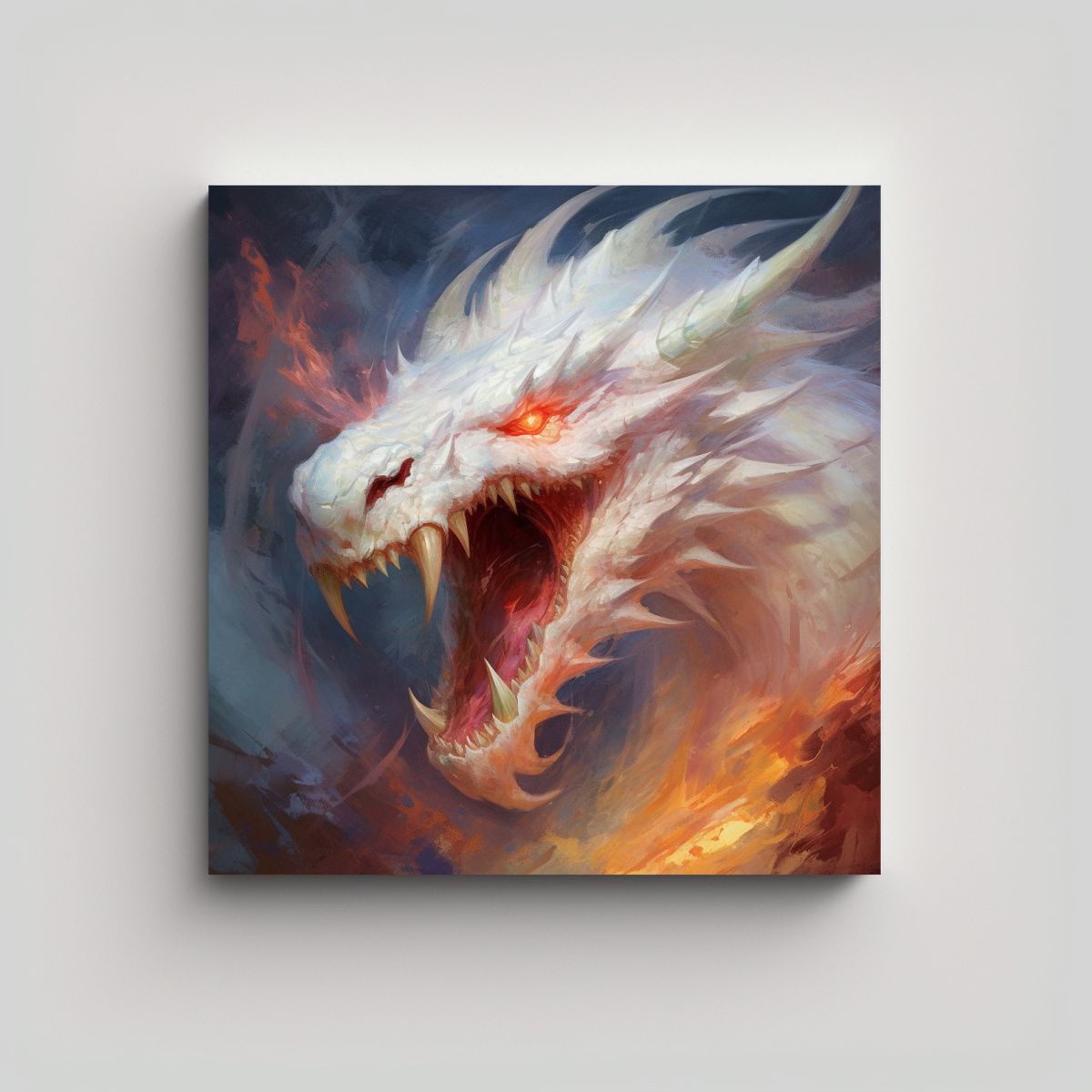 GENERICO - Pintura Decorativa De Dragón Blanco Con Estilo 60x60 Cm