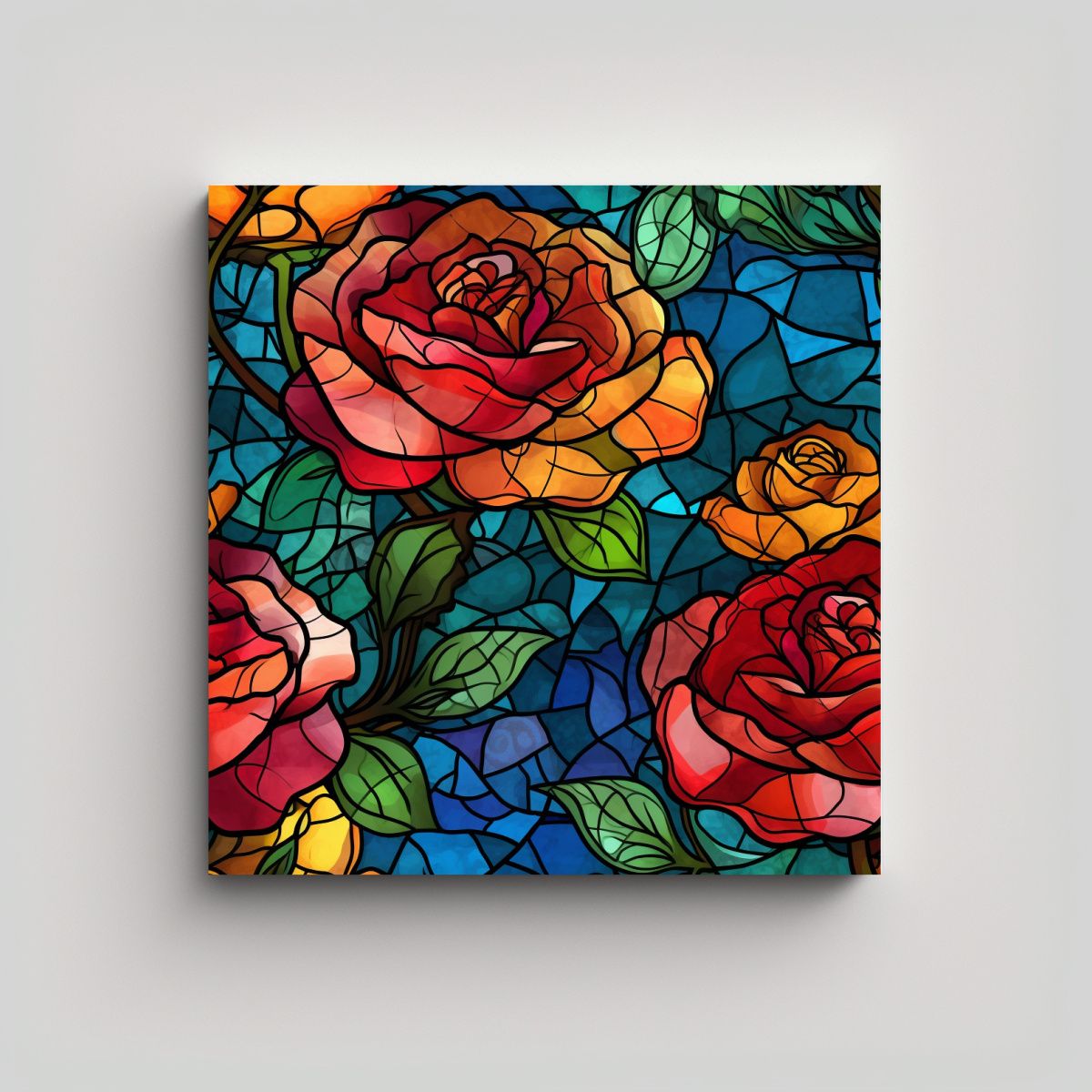 GENERICO - Arte Vanguardista En Vidrieras Estilo Rosas De 60x60 Cm