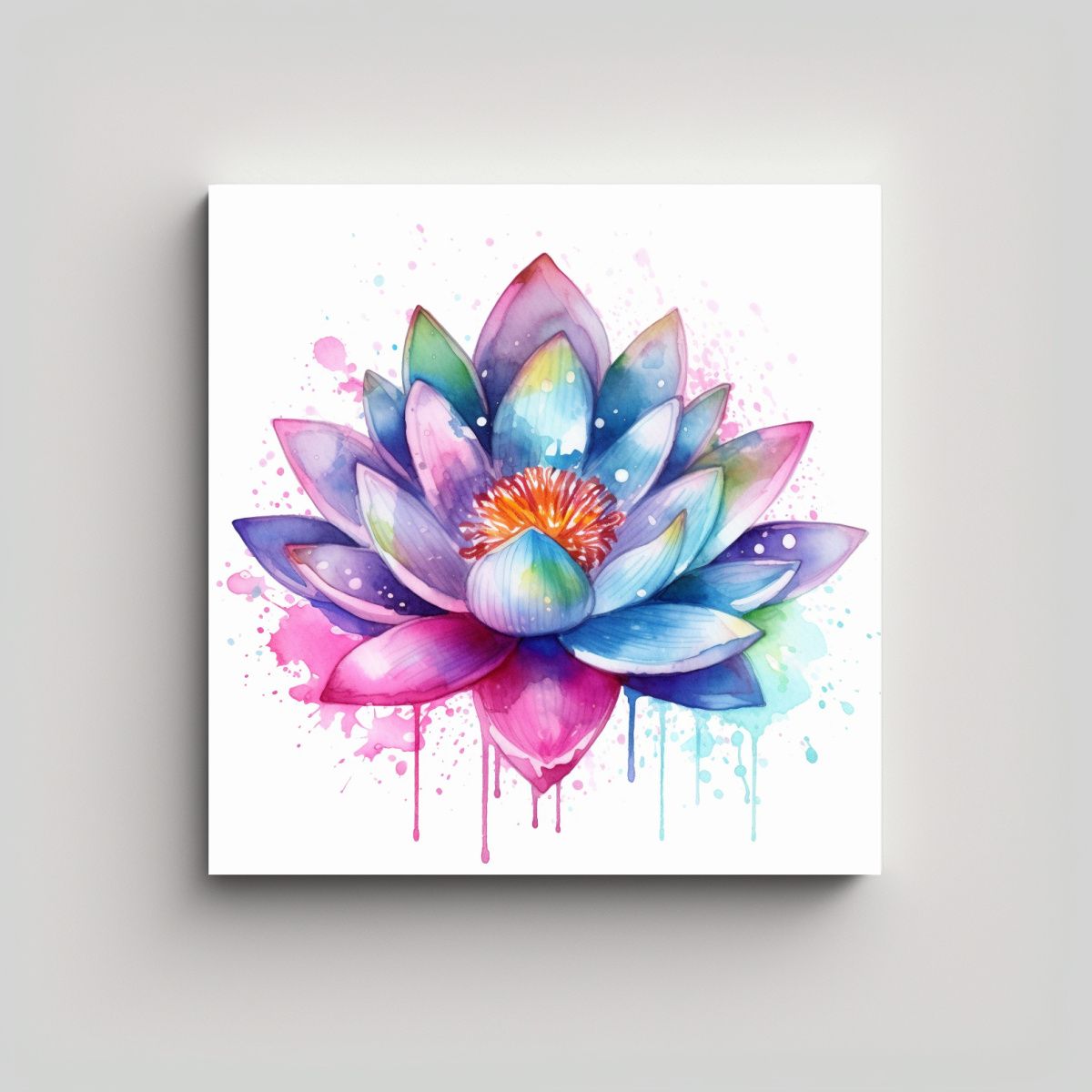 GENERICO - Cuadro Expresión Vida Con Lotus Wellness En 60x60 Cm.