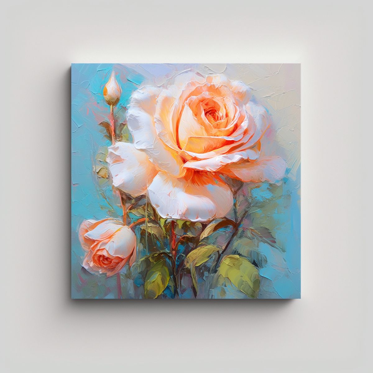 GENERICO - Cuadro Moderno Clásico Rosa Colorida Con 60x60 Cm