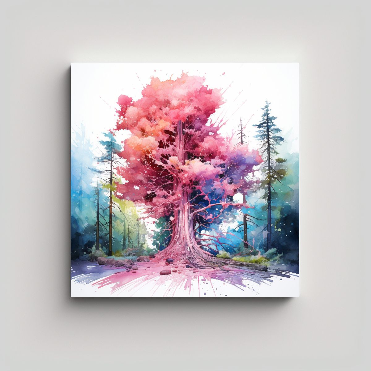 GENERICO - Cuadro Vintage Mural De Un árbol Redwood En 60x60 Cm