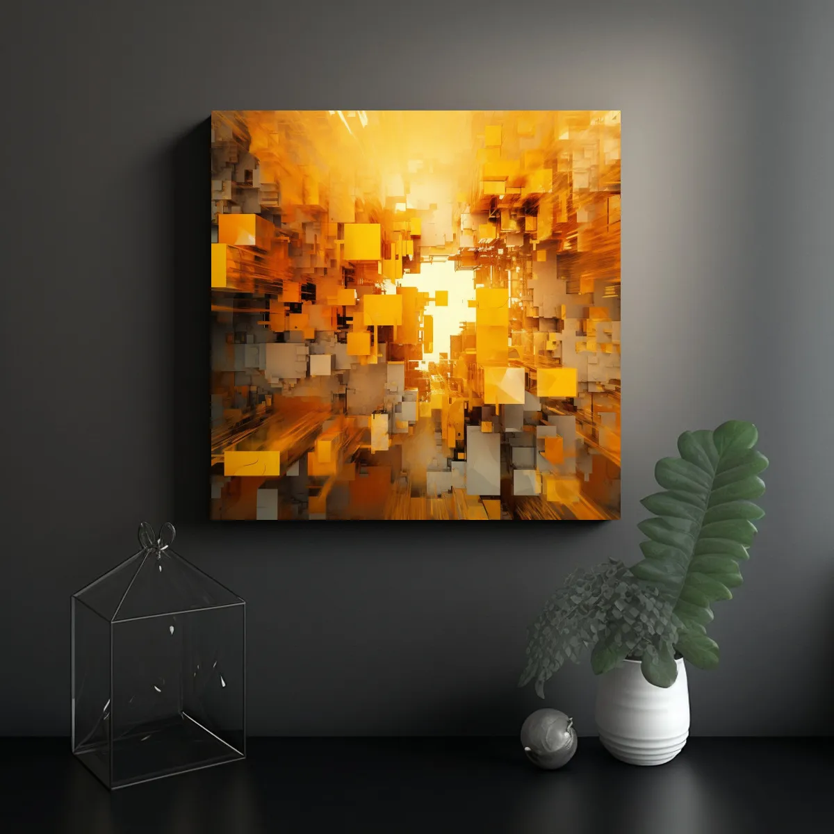 GENERICO - Composición Abstracta Luminosa Arte Inspirador 60x60 Cm