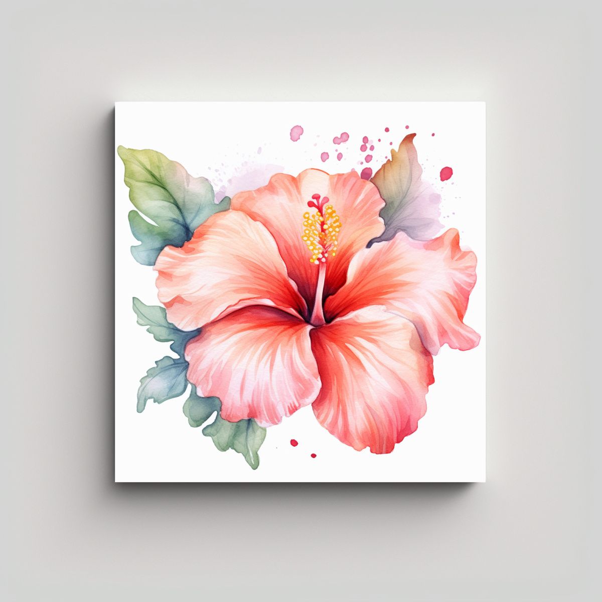 GENERICO - Cuadro Decorativo Belleza Natural Hibiscus En 60x60 Cm