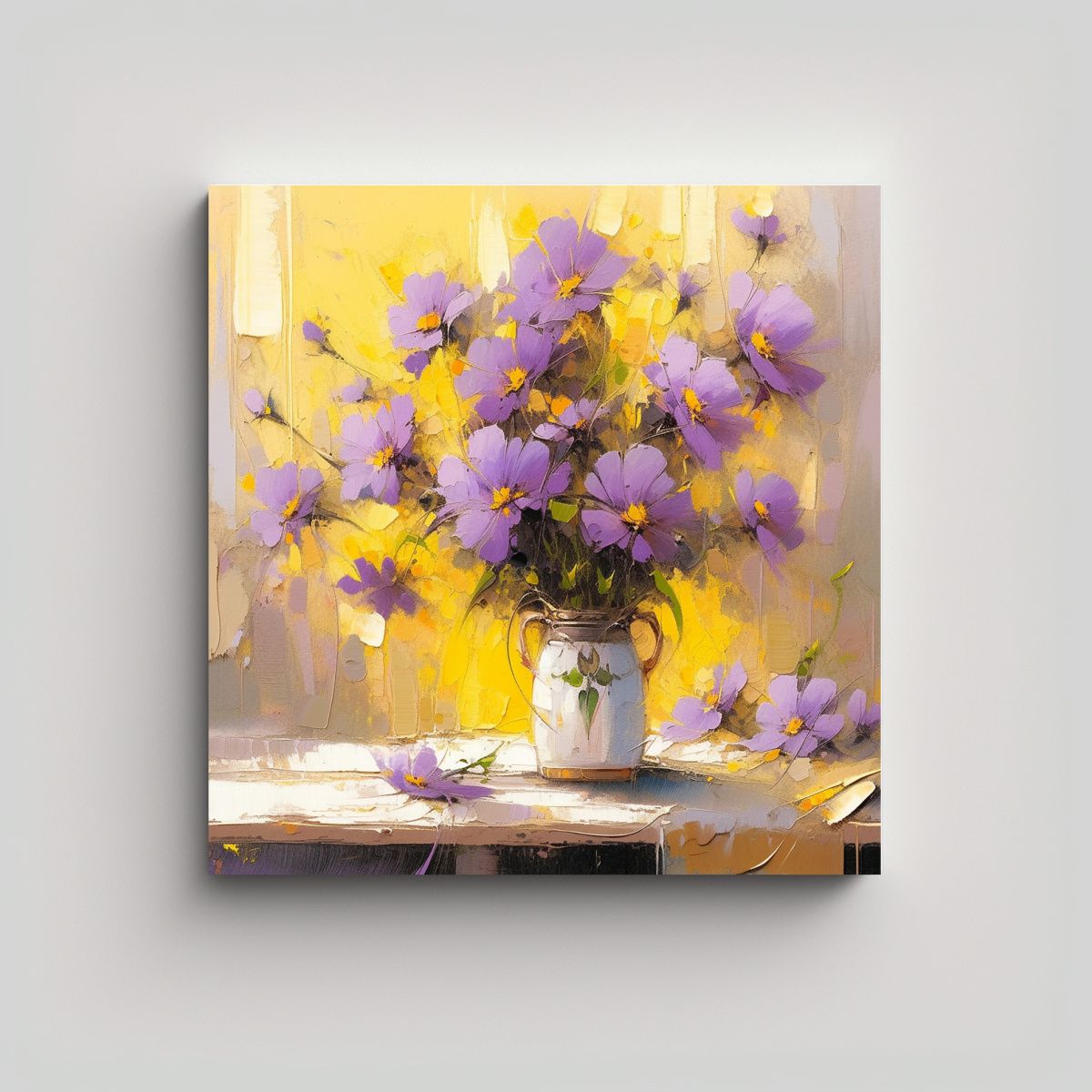 GENERICO - Cuadro Galería Vitalidad Flores Amarillas Y 60x60 Cm