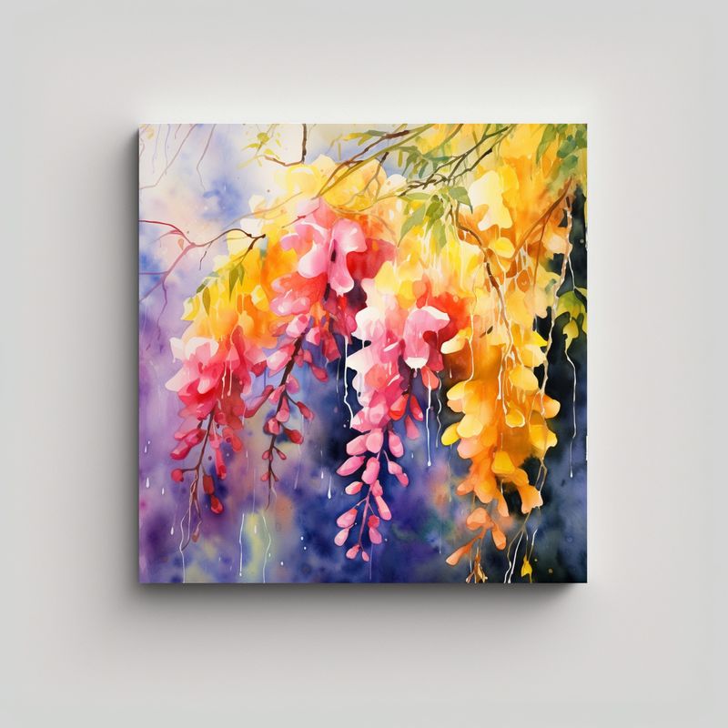 GENERICO - Pintura Abstracta Minimalista De Flores De 60x60 Cm