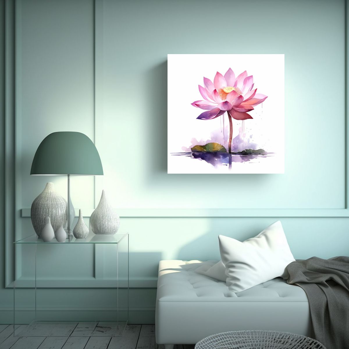 GENERICO - Ilustración Aislada De Flor De Lirio De Agua En 60x60 Cm