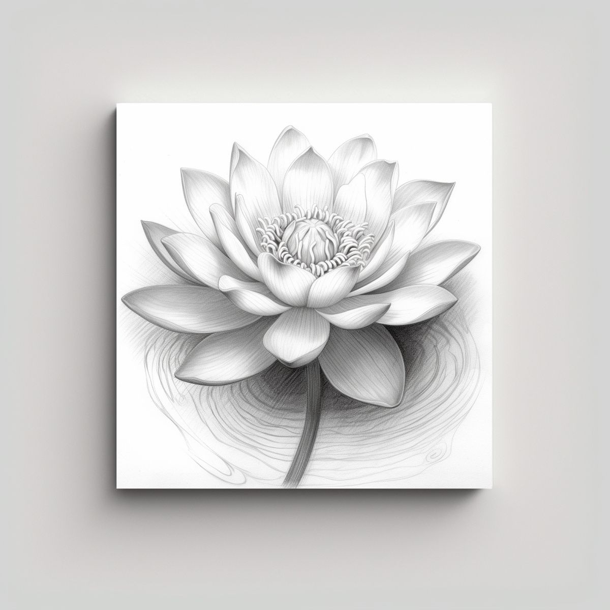 GENERICO - Dibujo Realista De Flor De Loto En Patrón 60x60 Cm