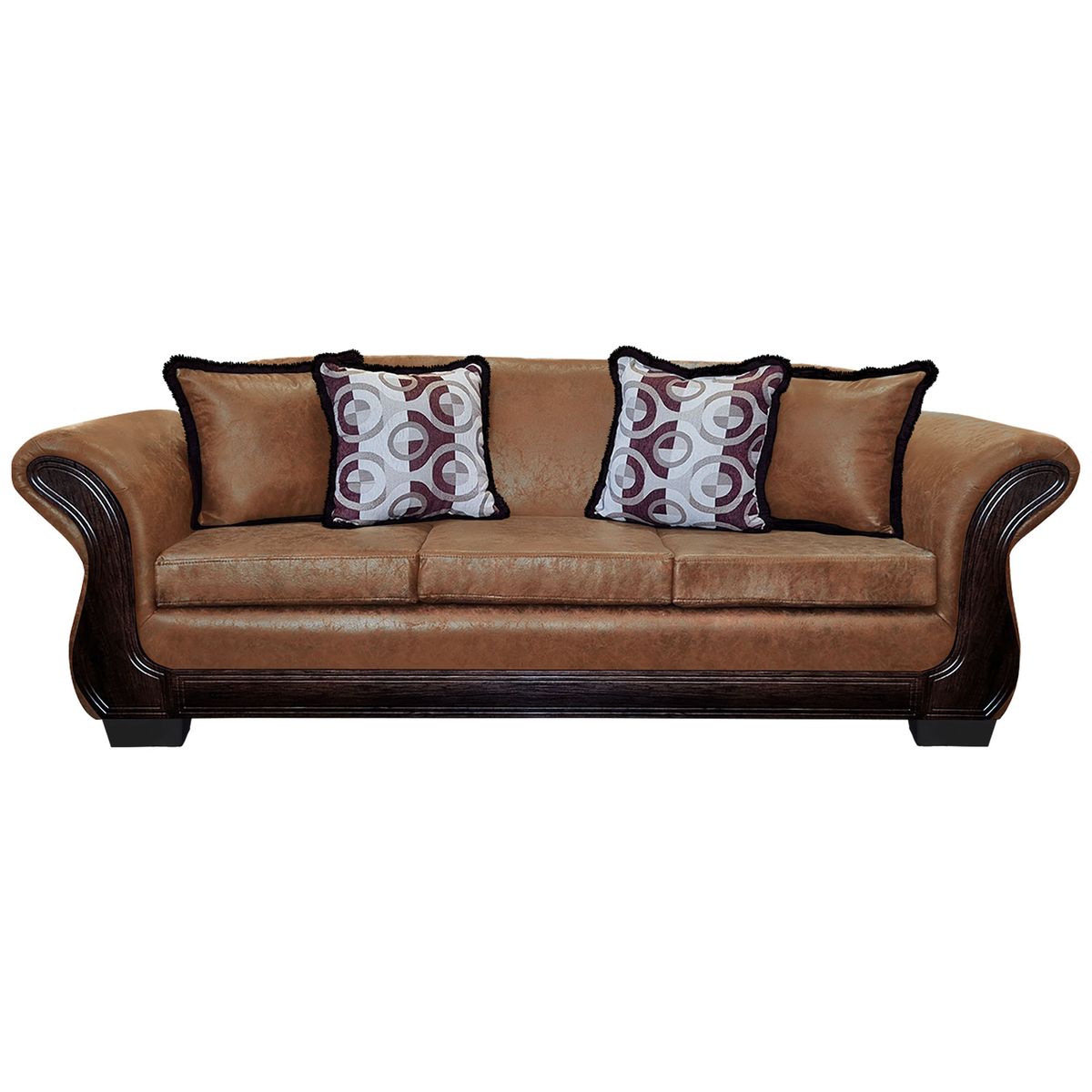 AMERICA DECORA - Sofá Con Resorte Estructural 4 Cuerpos Finis Envejecido Terracota