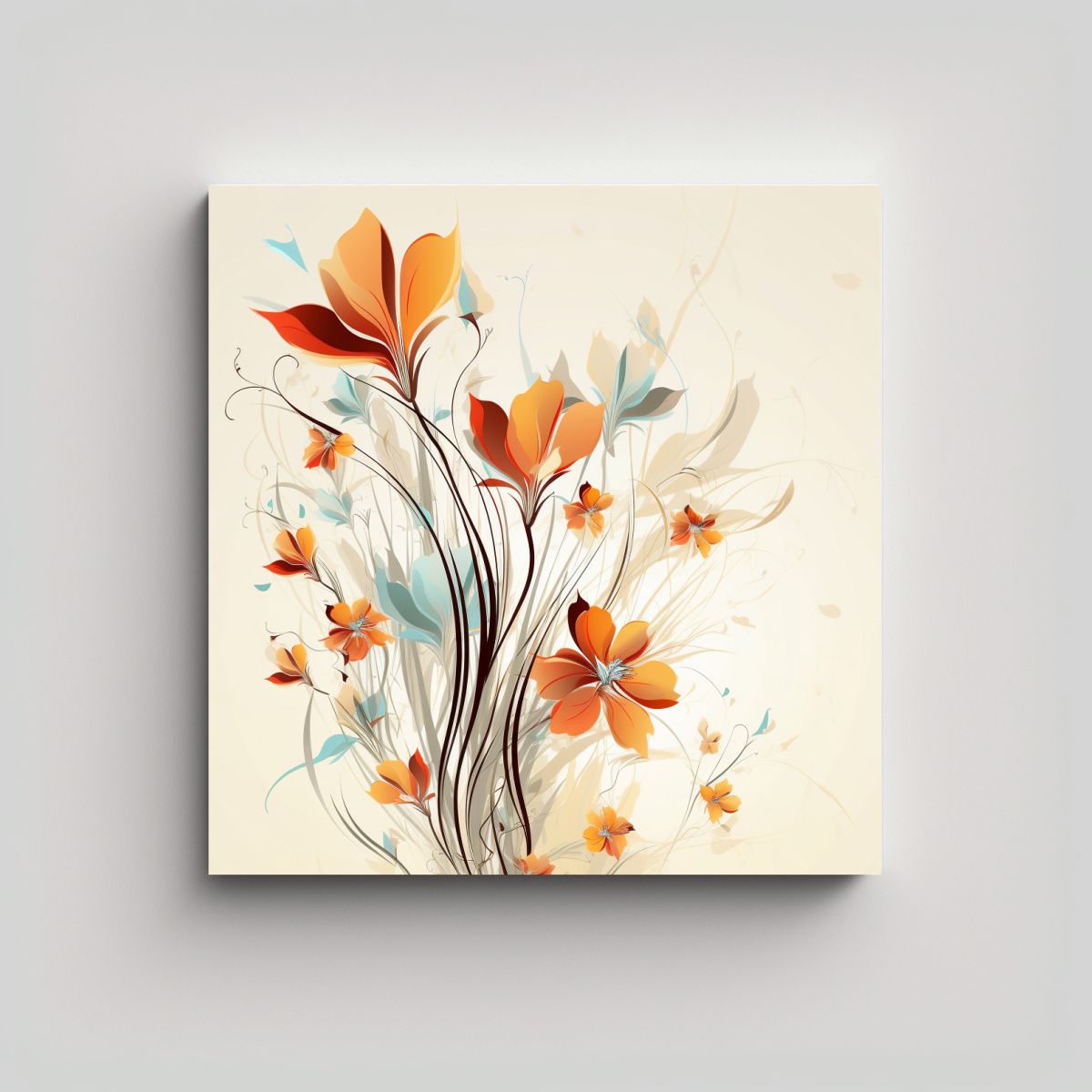 GENERICO - Arte Floral En Vector Cuadro Decorativo De 60x60 Cm