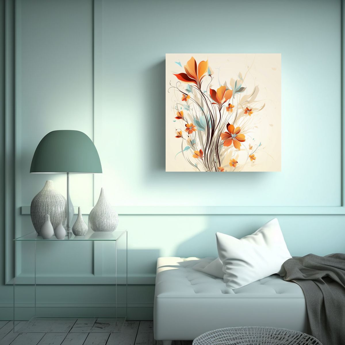 GENERICO - Arte Floral En Vector Cuadro Decorativo De 60x60 Cm