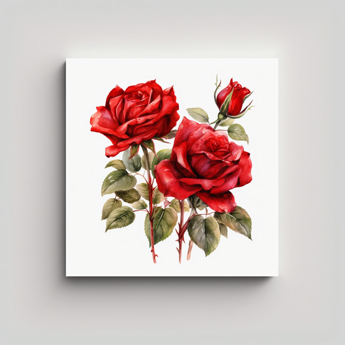 GENERICO - Lienzo Cuadrado De Rosas Rojas Elegantes En 60x60 Cm