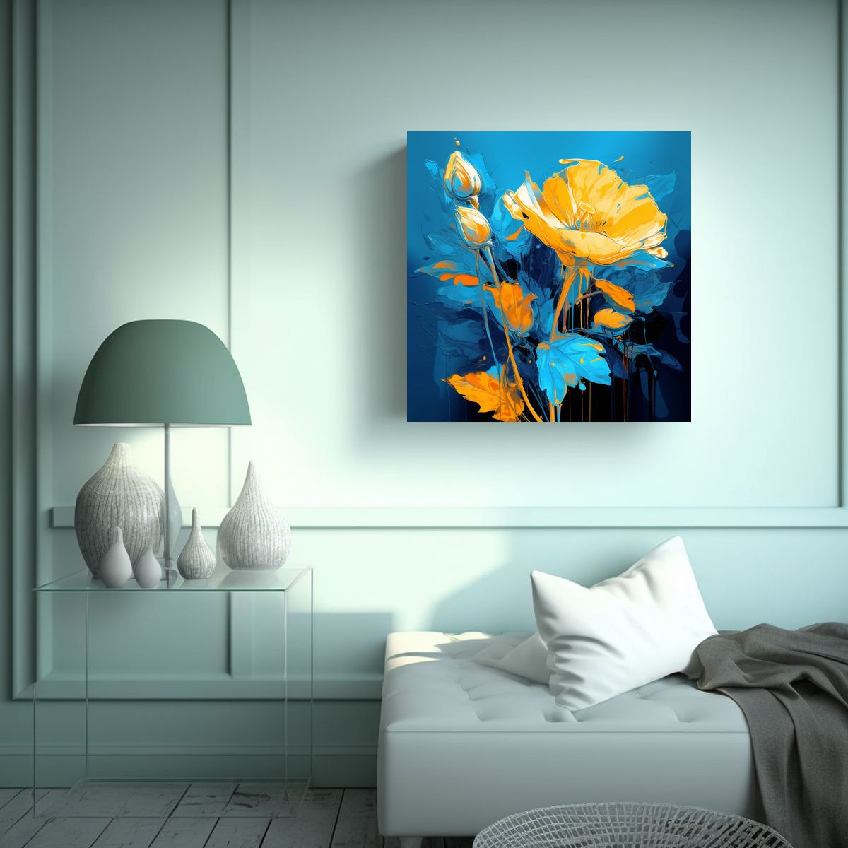 GENERICO - Pintura De Pared Hermoso Fantasía Amarillo Y 60x60 Cm
