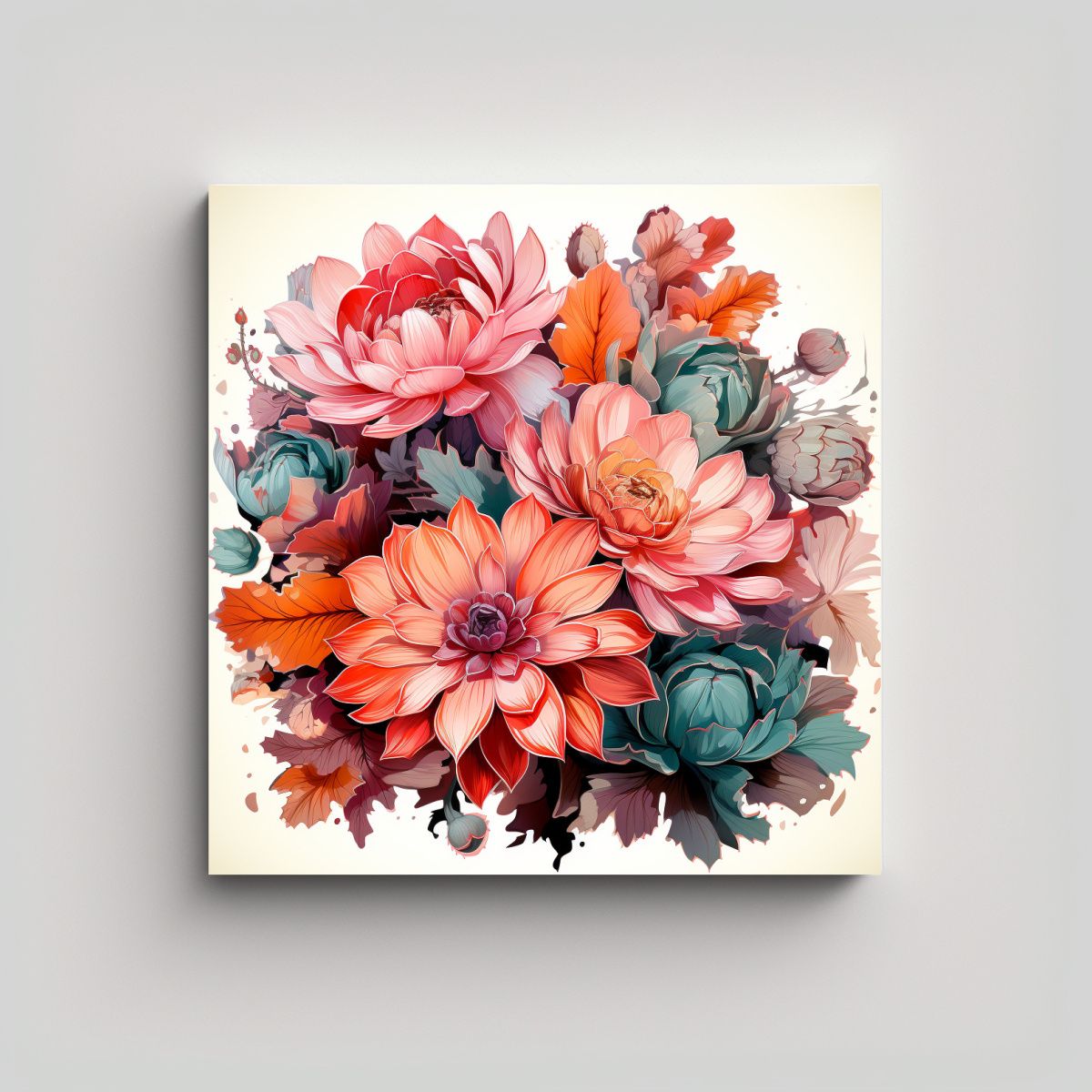 GENERICO - Pinturas Decorativas De Cactus En Colores Pastel 60x60 Cm